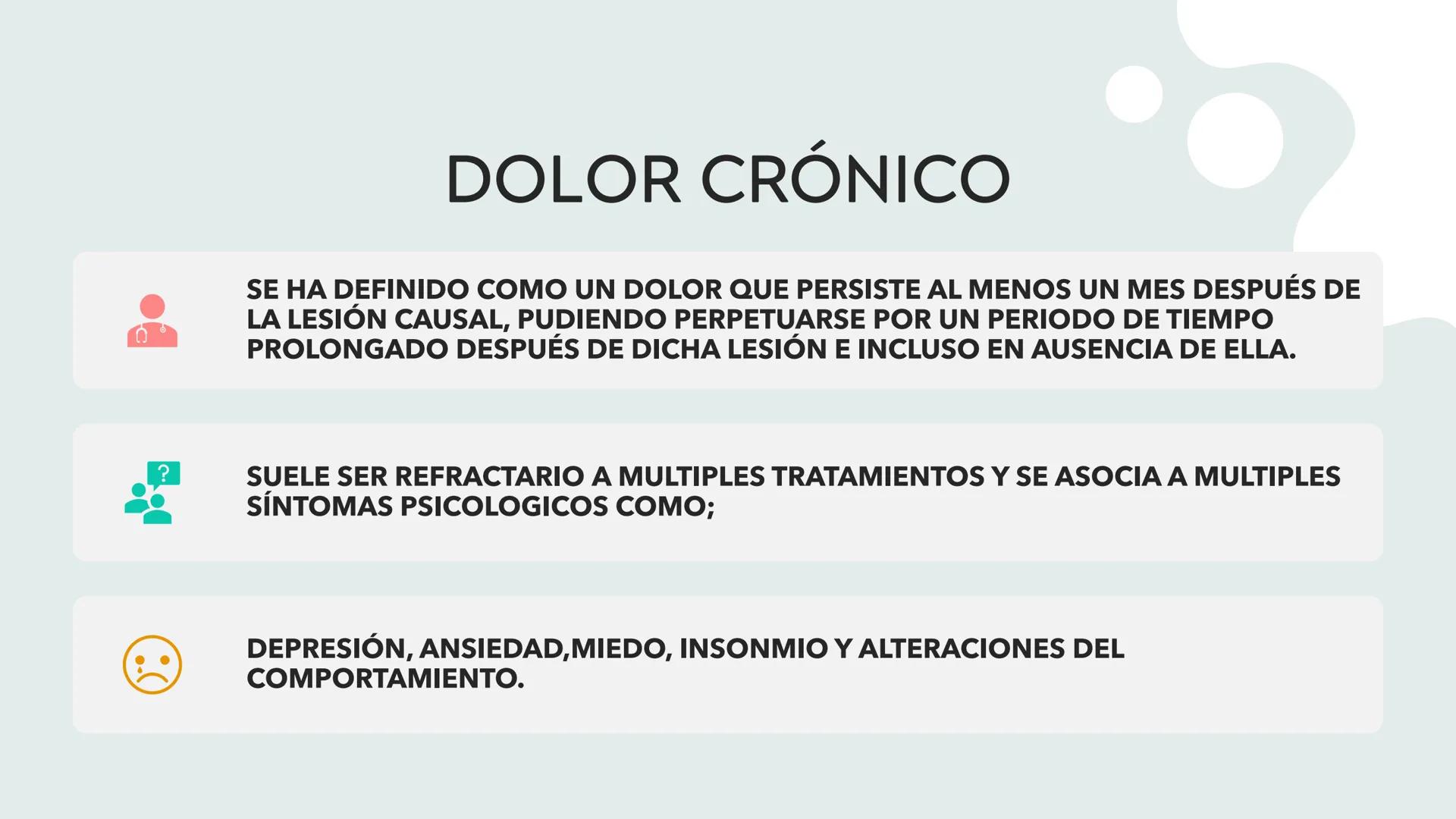 # DOLOR
L.FT. MAGALI SANTIAGO ESCAMILLA Existen 3 tipos de estímulos que excitan los
receptores para el dolor:
MECÁNICOS
TÉRMICOS
QUÍMIC