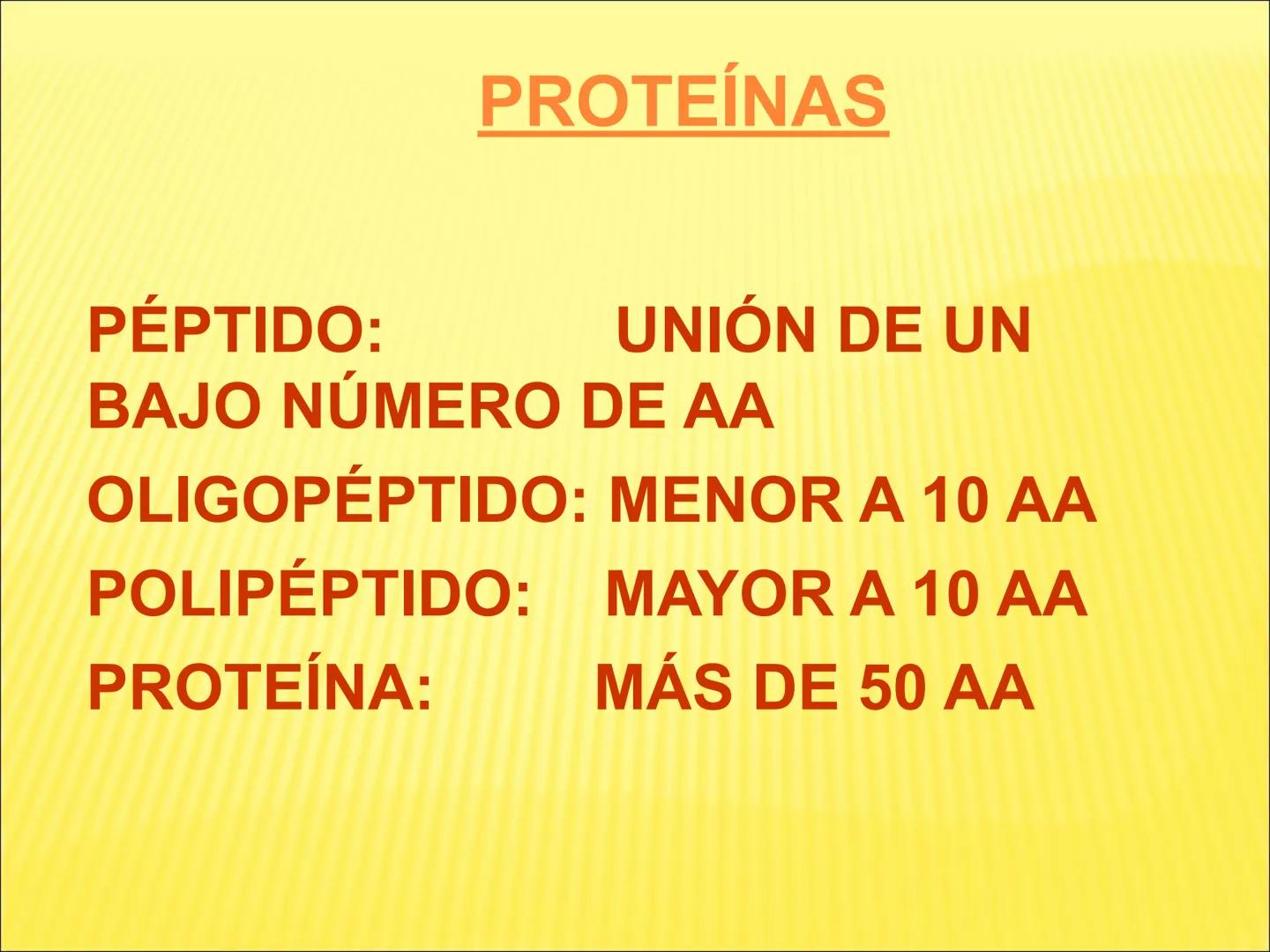 # PROTEÍNAS GENERALIDADES Las proteínas
están formadas por unidades básicas
que corresponden a los aminoácidos, los cuales
se unen entre