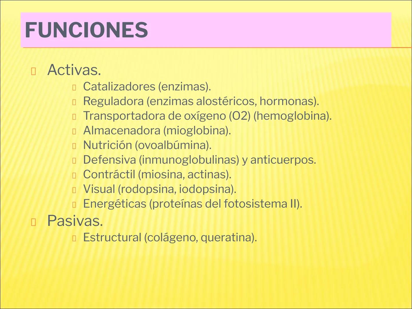 # PROTEÍNAS GENERALIDADES Las proteínas
están formadas por unidades básicas
que corresponden a los aminoácidos, los cuales
se unen entre