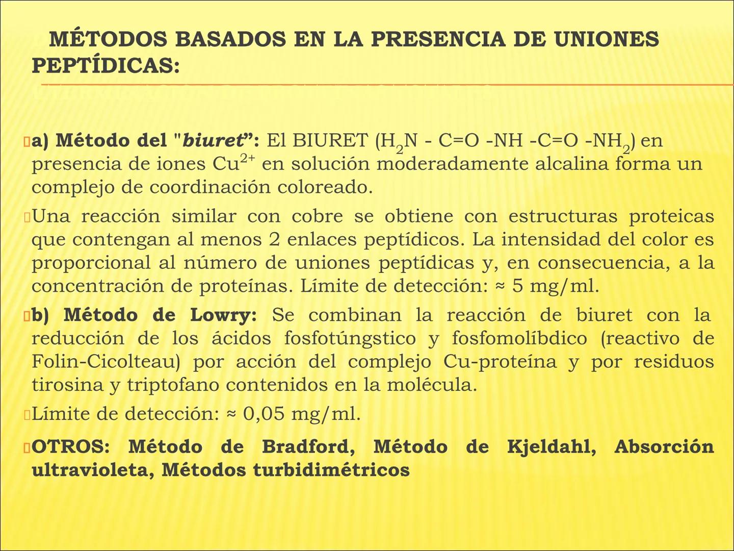 # PROTEÍNAS GENERALIDADES Las proteínas
están formadas por unidades básicas
que corresponden a los aminoácidos, los cuales
se unen entre