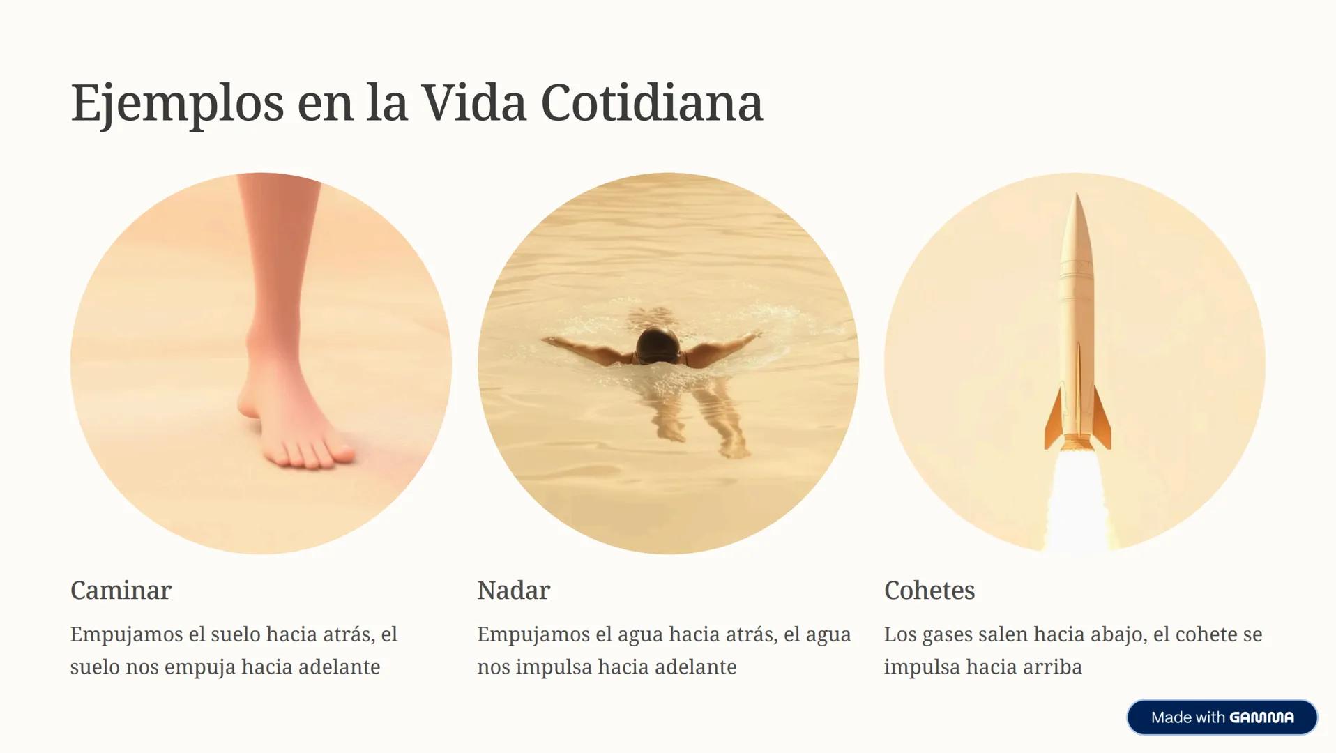 # La Tercera Ley de Newton
Principio de Acción y Reacción # El Principio Fundamental
Enunciado
"Para cada acción hay una
reacción igual y