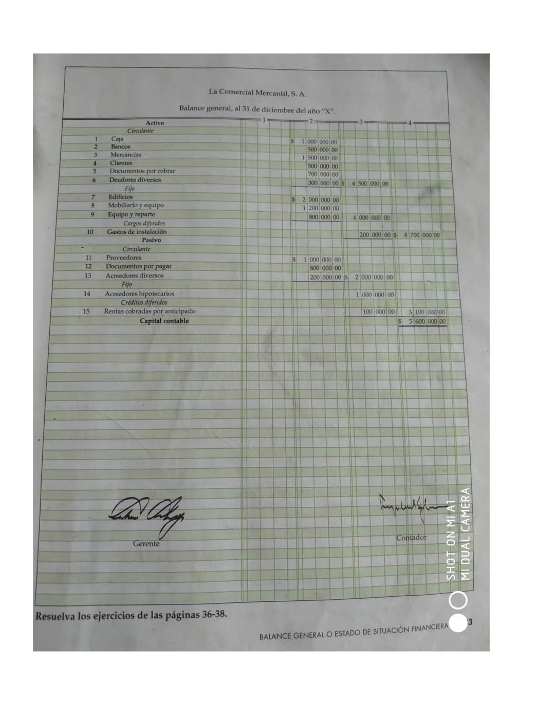 # CAPÍTULO
5
Balance general o Estado
de situación financiera
Generalidades
1 Balance general o estado de situación. Es el documento con