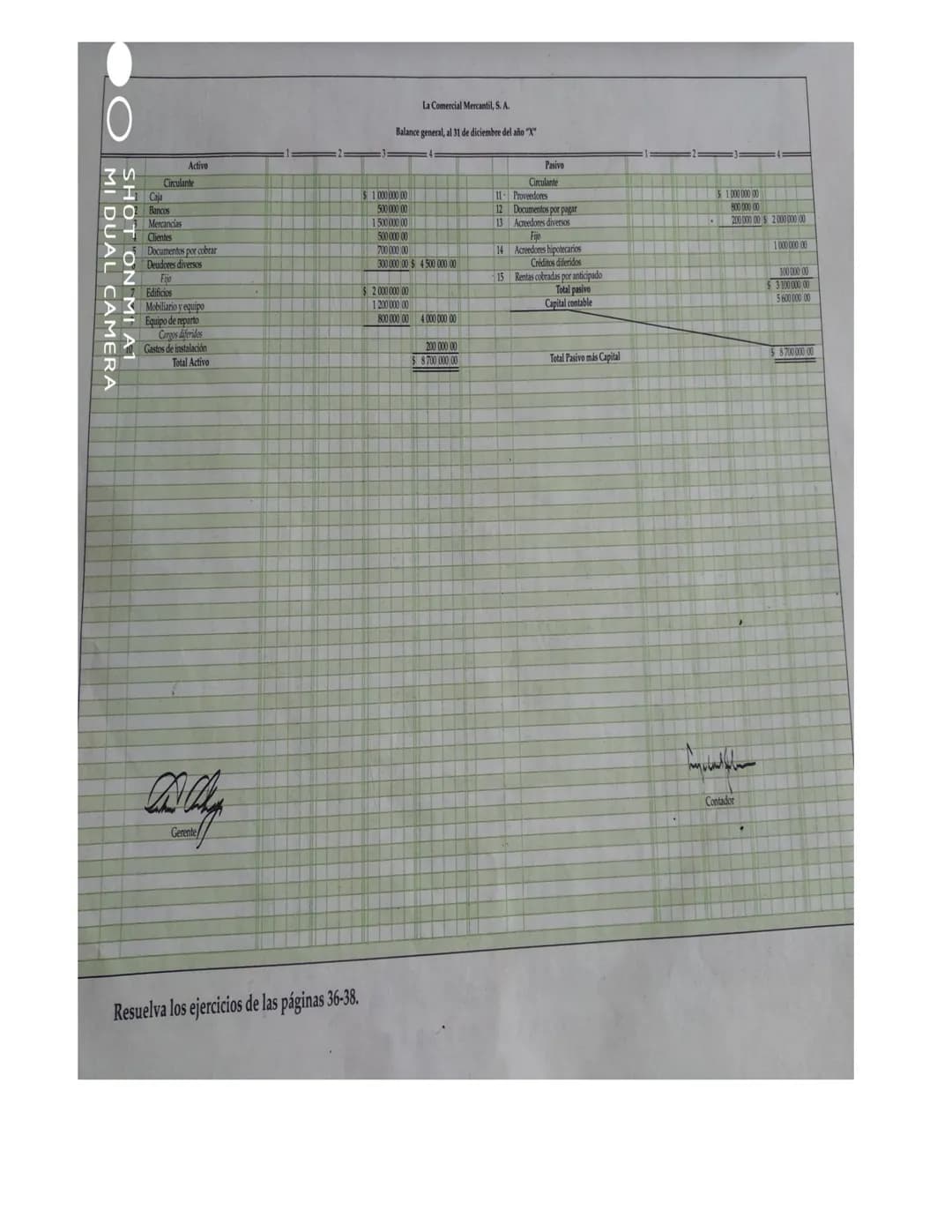 # CAPÍTULO
5
Balance general o Estado
de situación financiera
Generalidades
1 Balance general o estado de situación. Es el documento con
