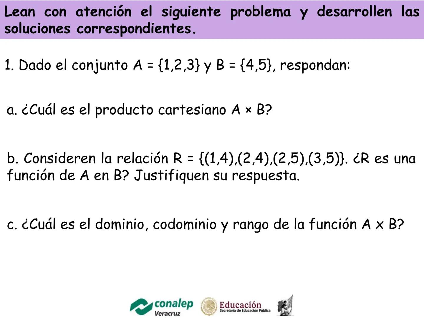 # RELACION
Una relación es una correspondencia de elementos
entre dos conjuntos, donde a cada elemento del
conjunto A, le corresponde uno o