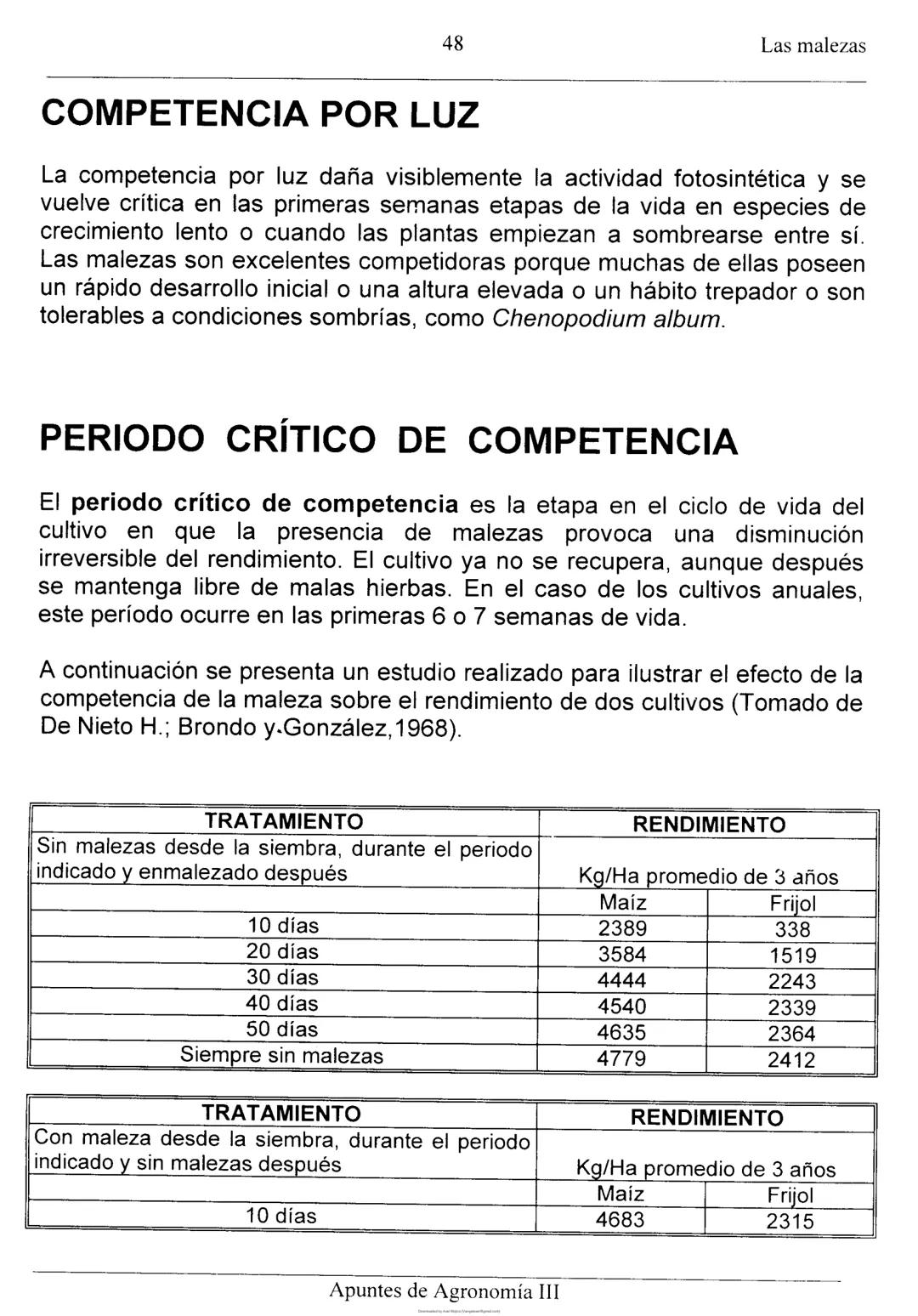 Las malezas
UNIDAD II: LAS MALEZAS
Ignacio Enrique Vivas Enríquez*
Pedro Carrillo Eligio*
Mardonio García Pineda*
Crispín Cortés Flores*