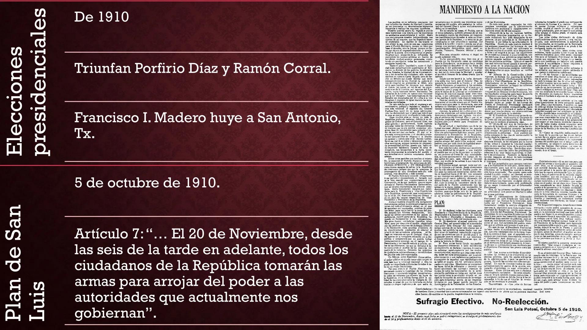# Bloque II
# La Revolución Mexicana y México Contemporáneo # México ante el
imperialismo: el Porfiriato Noviembre de 1876:
•Tecoac, derro