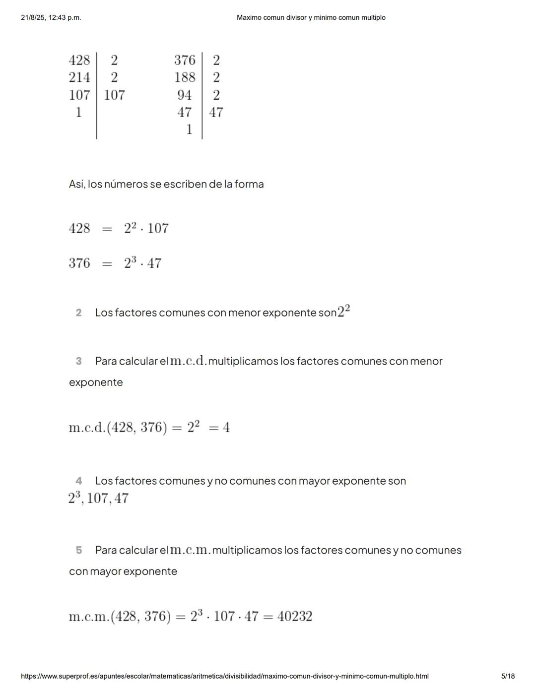 21/8/25, 12:43 p.m.
Maximo comun divisor y minimo comun multiplo
Aprende Matemáticas con los mejores
¡1ra clase gratis! >
Capítulos
Máx