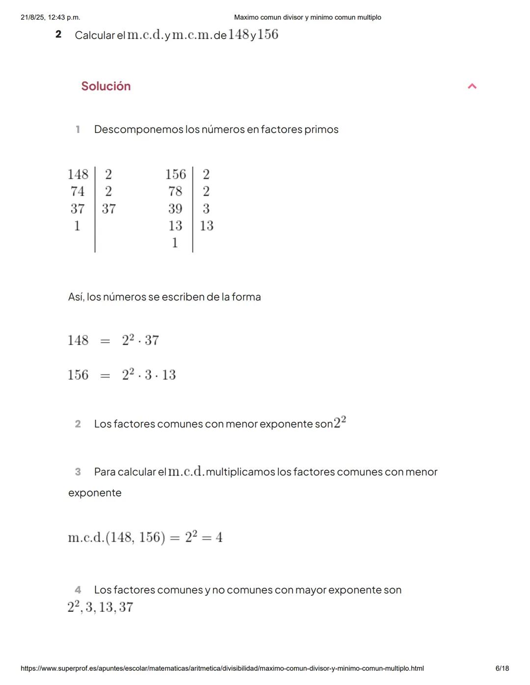 21/8/25, 12:43 p.m.
Maximo comun divisor y minimo comun multiplo
Aprende Matemáticas con los mejores
¡1ra clase gratis! >
Capítulos
Máx
