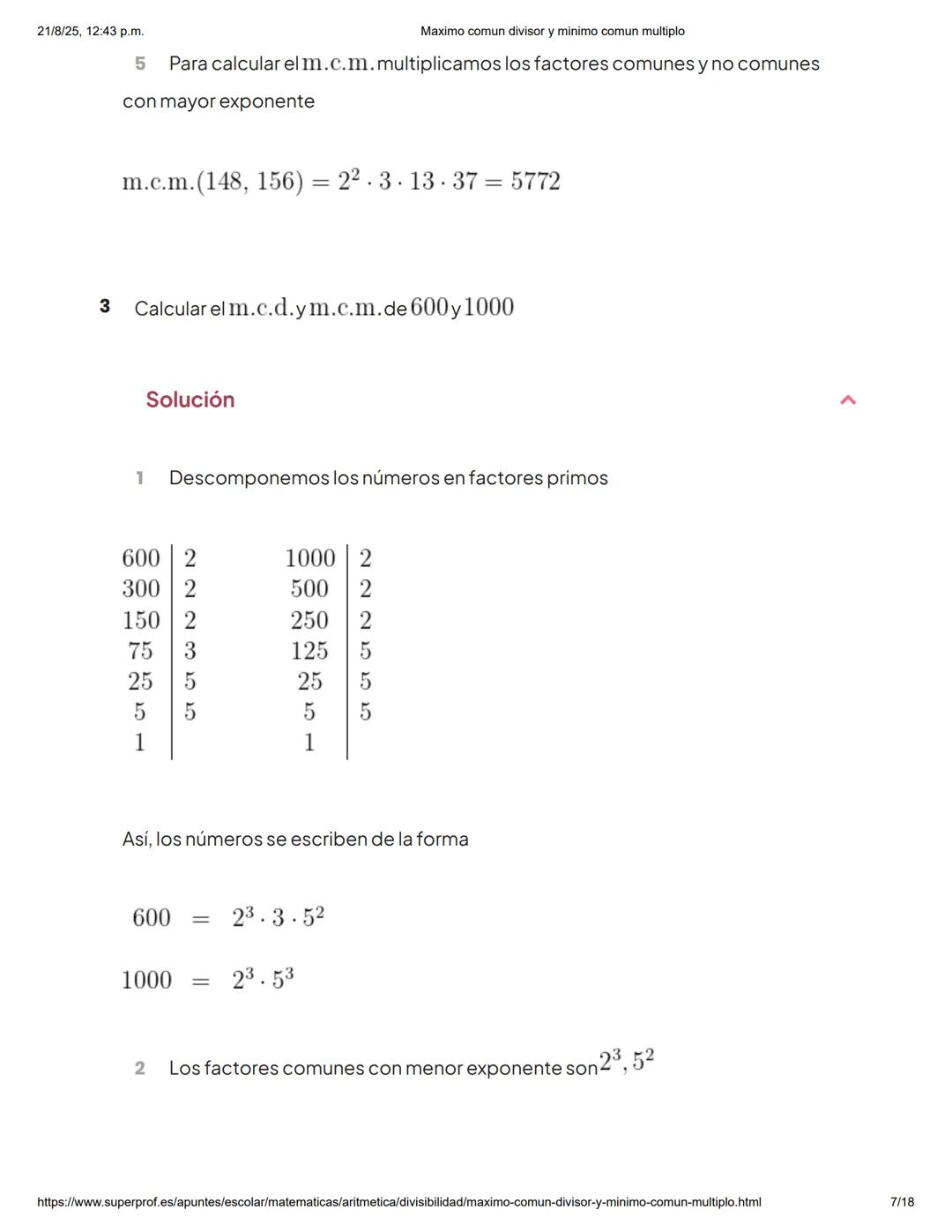 21/8/25, 12:43 p.m.
Maximo comun divisor y minimo comun multiplo
Aprende Matemáticas con los mejores
¡1ra clase gratis! >
Capítulos
Máx