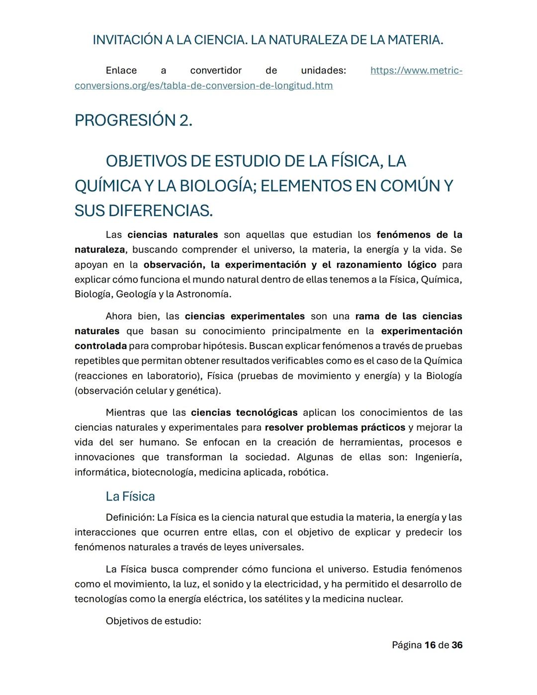 # INVITACIÓN A LA CIENCIA. LA NATURALEZA DE LA MATERIA.
Guía de repaso para la primera evaluación
# PROGRESIÓN 1.
# CONOCIMIENTO
El cono
