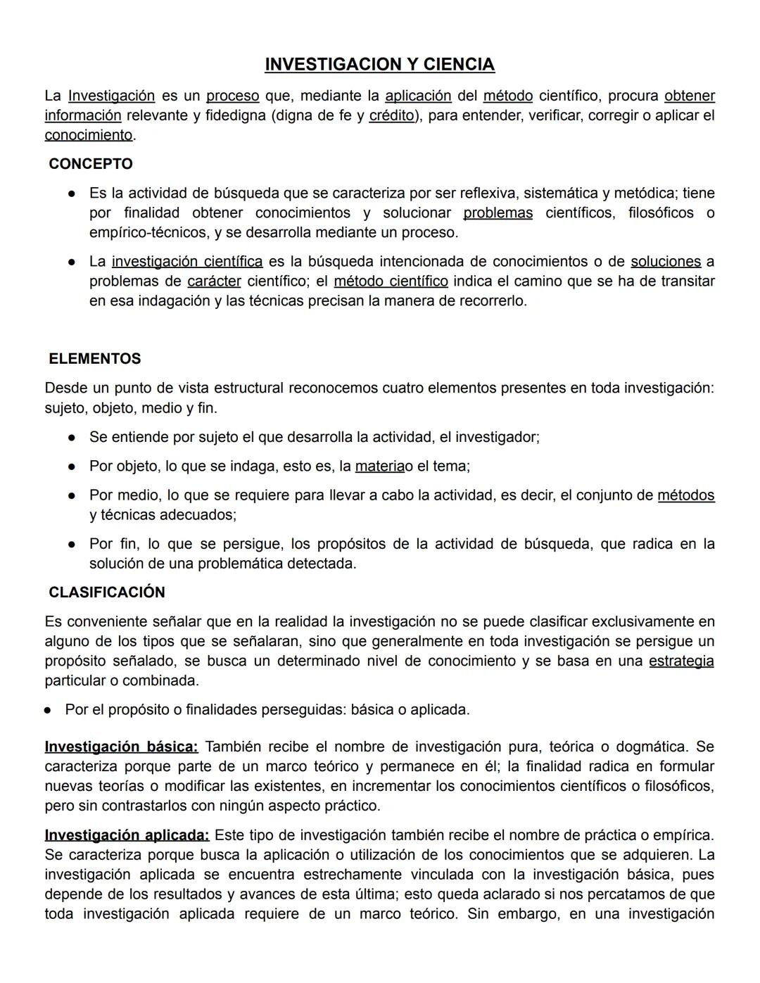 # INVESTIGACION Y CIENCIA
La Investigación es un proceso que, mediante la aplicación del método científico, procura obtener
información rel