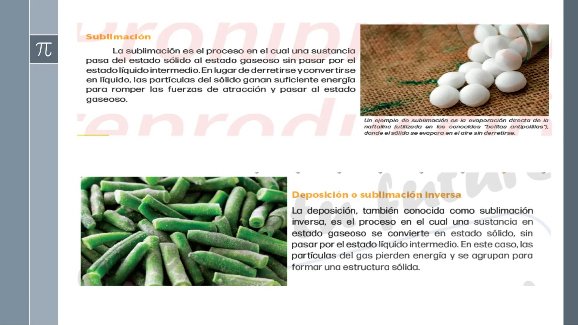 π
# Estados de agregación de la materia
El estado físico de la materia es una característica fundamental que define cómo están orga-
nizad