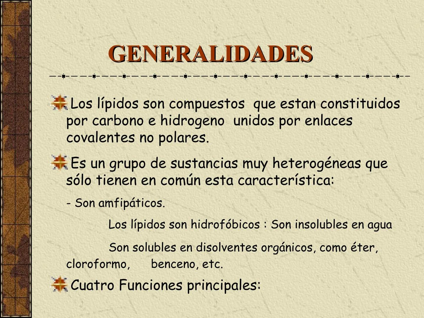 ---
- UNIDAD IV: LIPIDOS
---
-----
En esta unidad se estudia a los lípidos o grasas debido a su aporte
energético al organismo y por colabor
