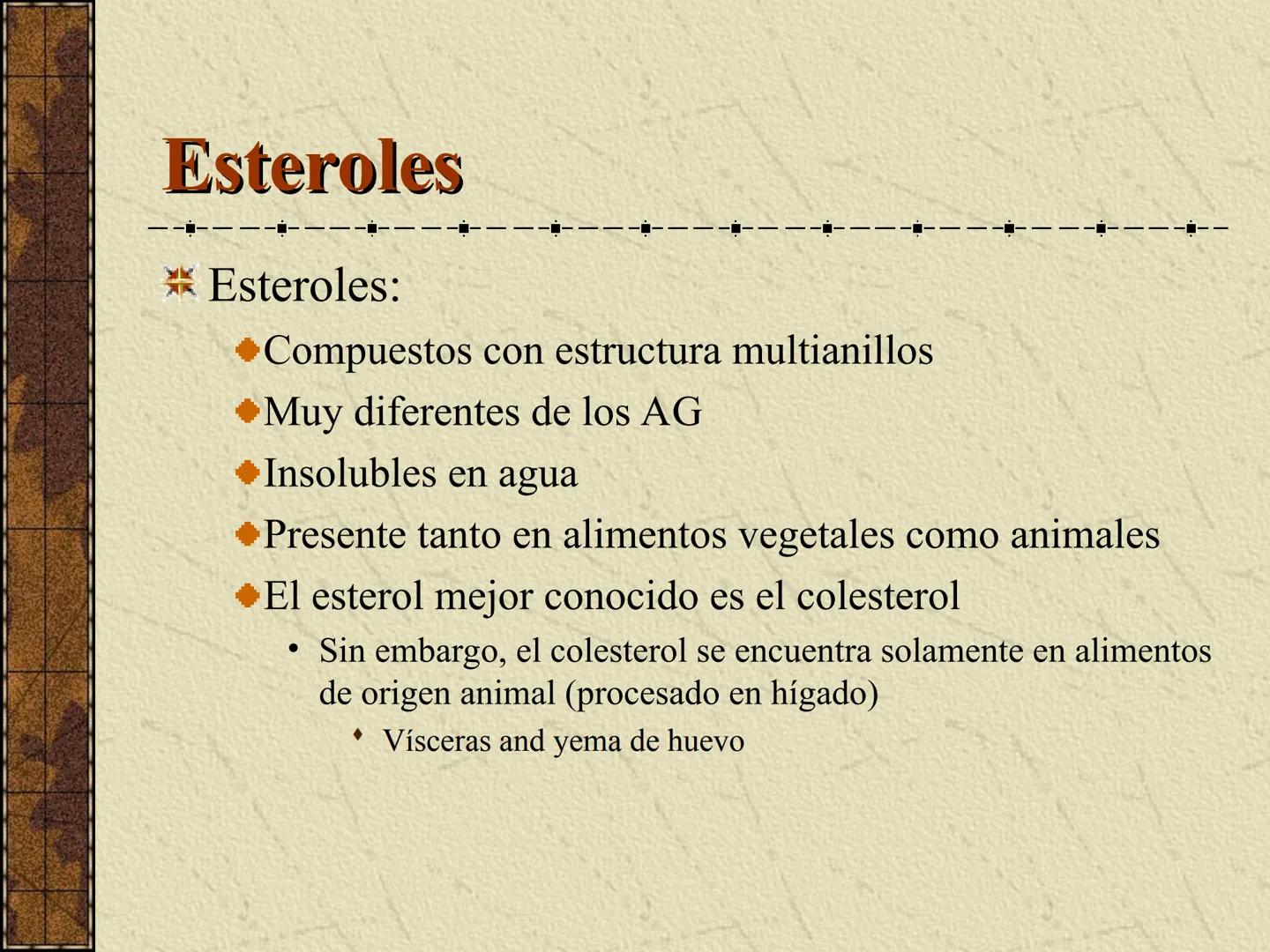 ---
- UNIDAD IV: LIPIDOS
---
-----
En esta unidad se estudia a los lípidos o grasas debido a su aporte
energético al organismo y por colabor