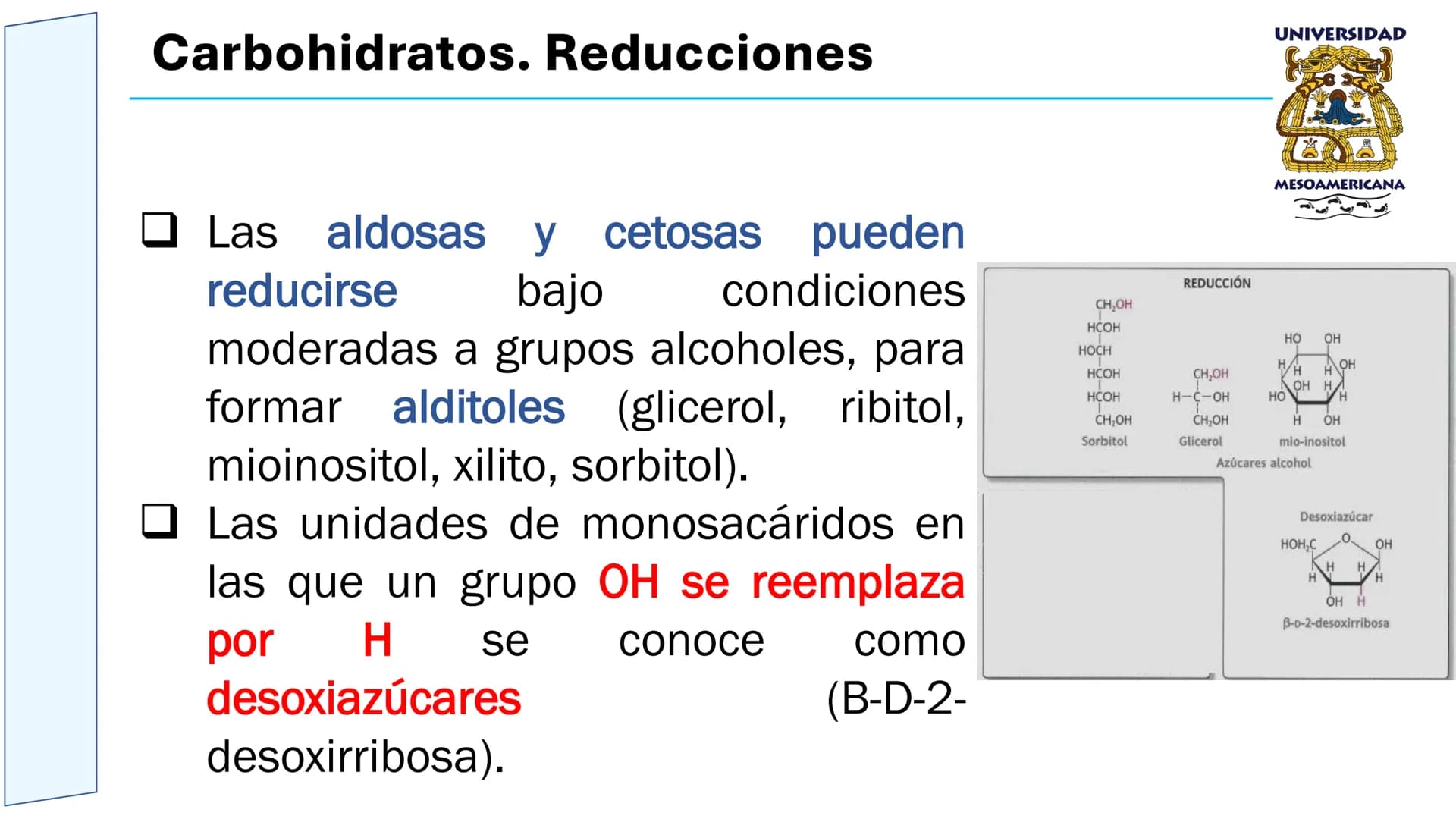 UNIVERSIDAD
MESOAMERICANA
UNIVERSIDAD
UNIVERSIDAD
MESOAMERICANA
Plantel Córdoba
Asignatura:
Bioquímica
Tema: Biomoléculas
Hidratos de carbon