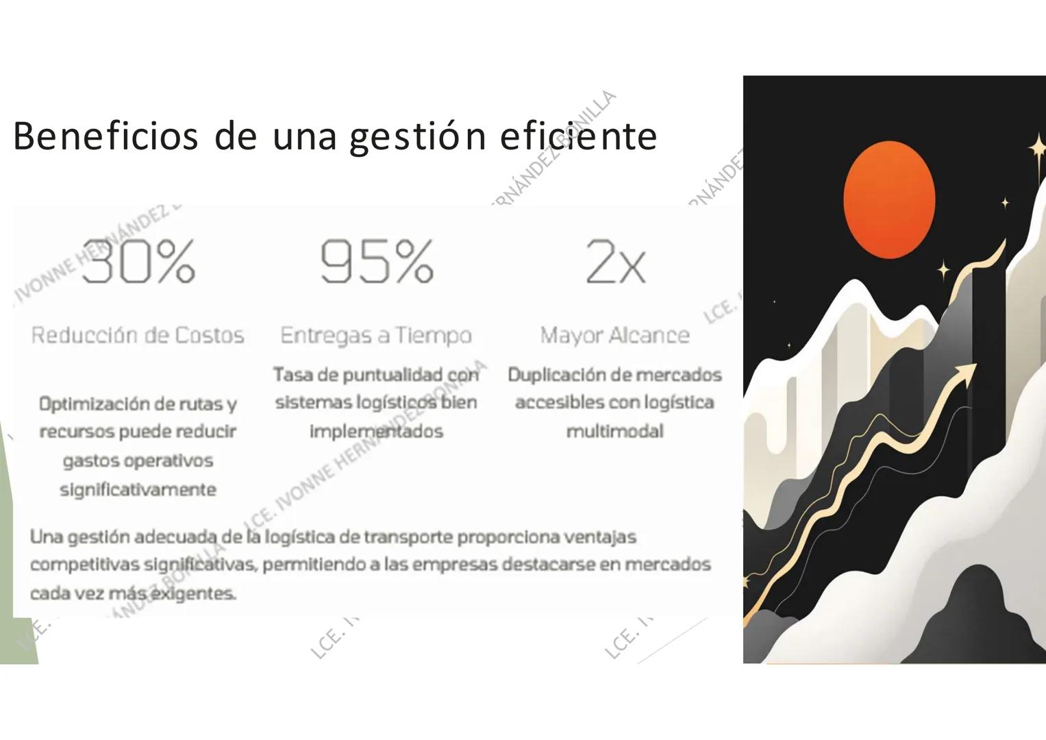 # LOGÍSTICA DEL
# TRANSPORTE
UNIDAD 1
LCE. IVONNE HERNÁNDEZ BONILLA # Definición y Objetivos
¿Qué es?
La logística de transporte
es una