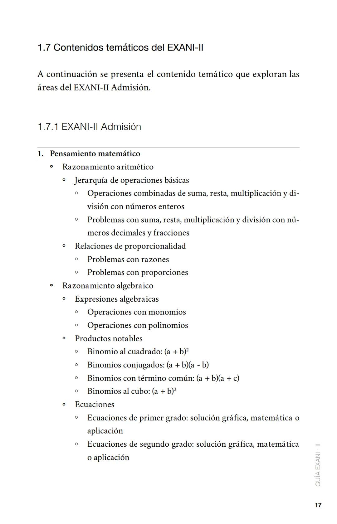 CENEVAL®
GUÍA
EXANI-II
Examen Nacional de Ingreso
a la Educación Superior
24a. edición 2019 # GUÍA
# EXANI·II
Examen Nacional de Ingr