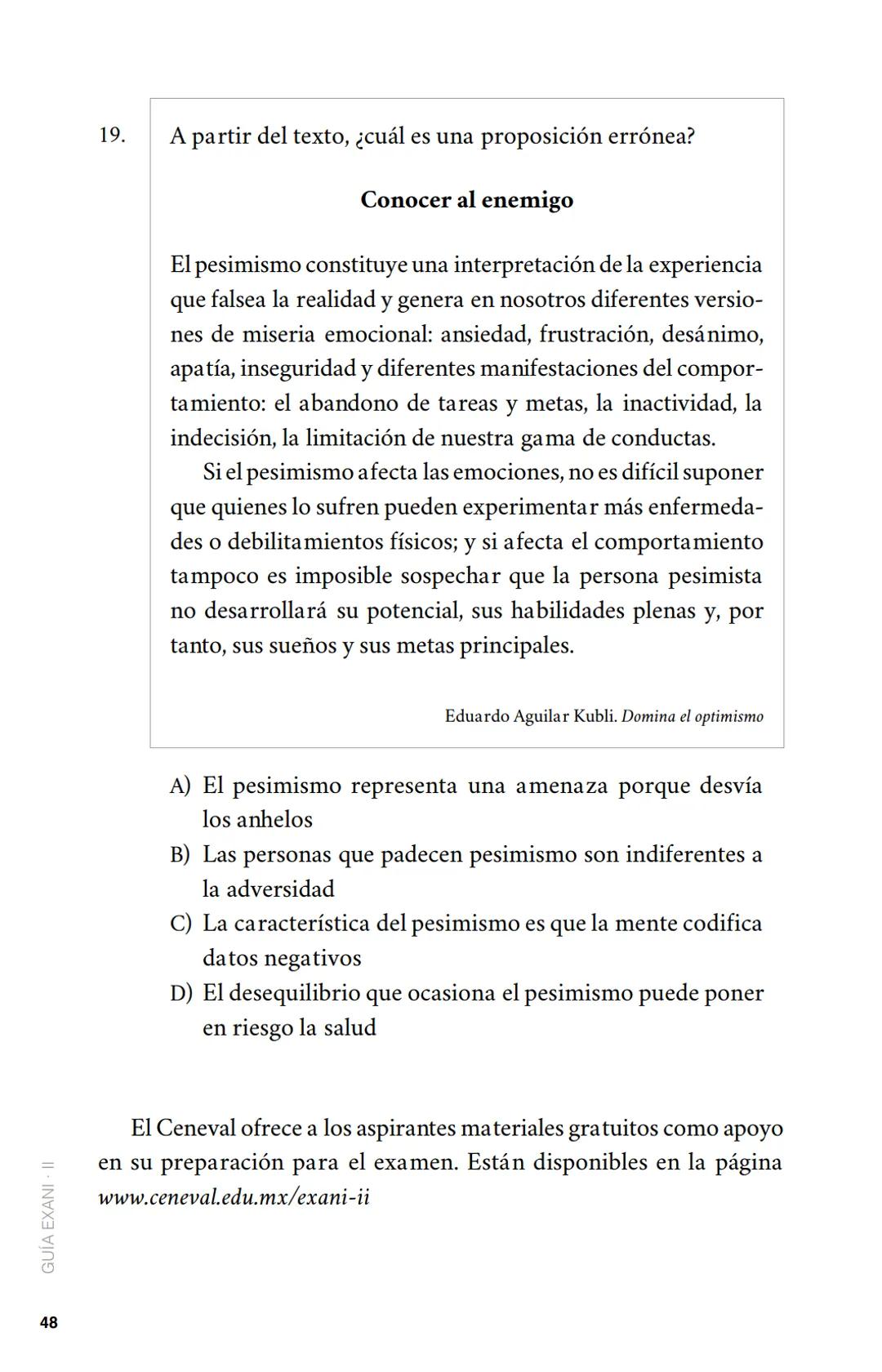 CENEVAL®
GUÍA
EXANI-II
Examen Nacional de Ingreso
a la Educación Superior
24a. edición 2019 # GUÍA
# EXANI·II
Examen Nacional de Ingr