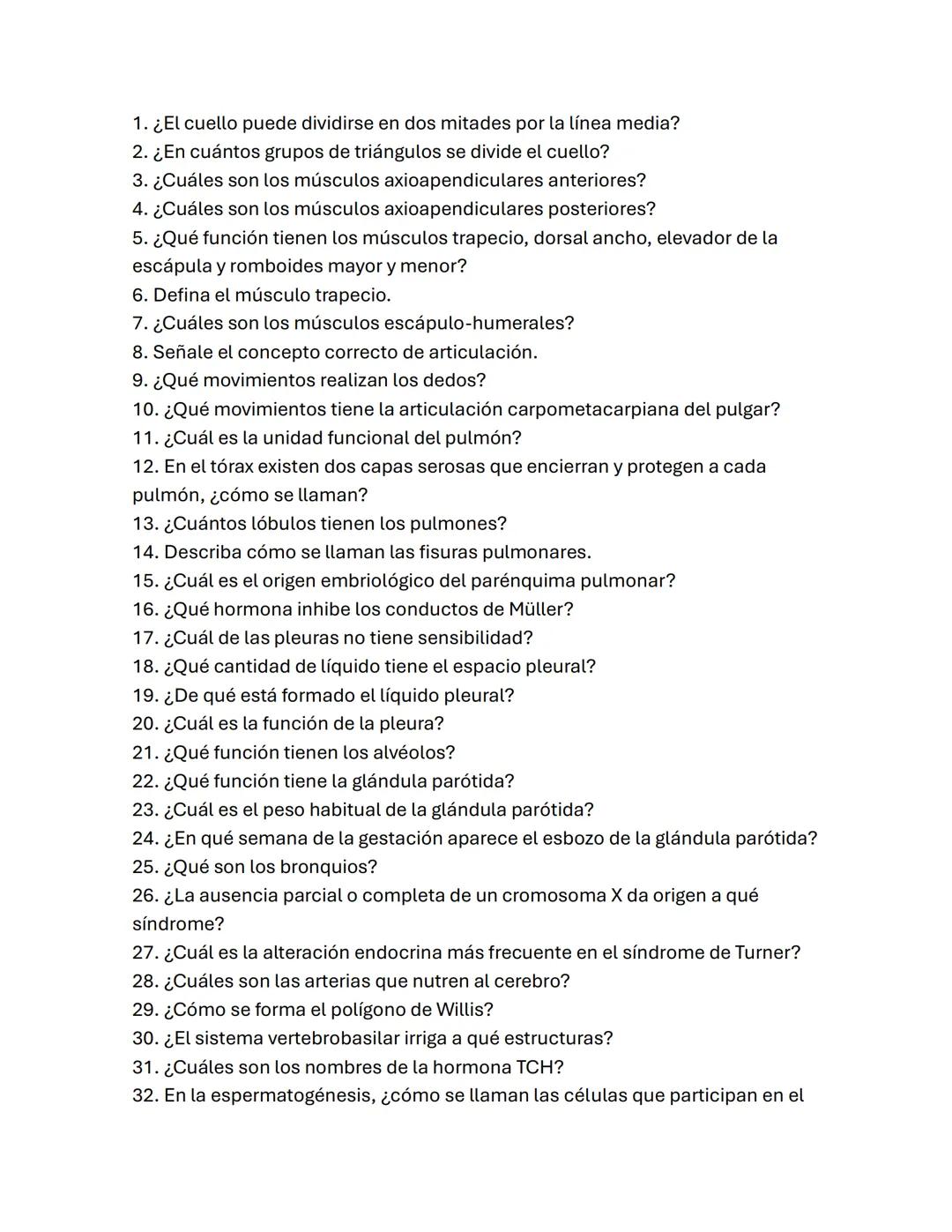1. ¿El cuello puede dividirse en dos mitades por la línea media?
2. ¿En cuántos grupos de triángulos se divide el cuello?
3. ¿Cuáles son los