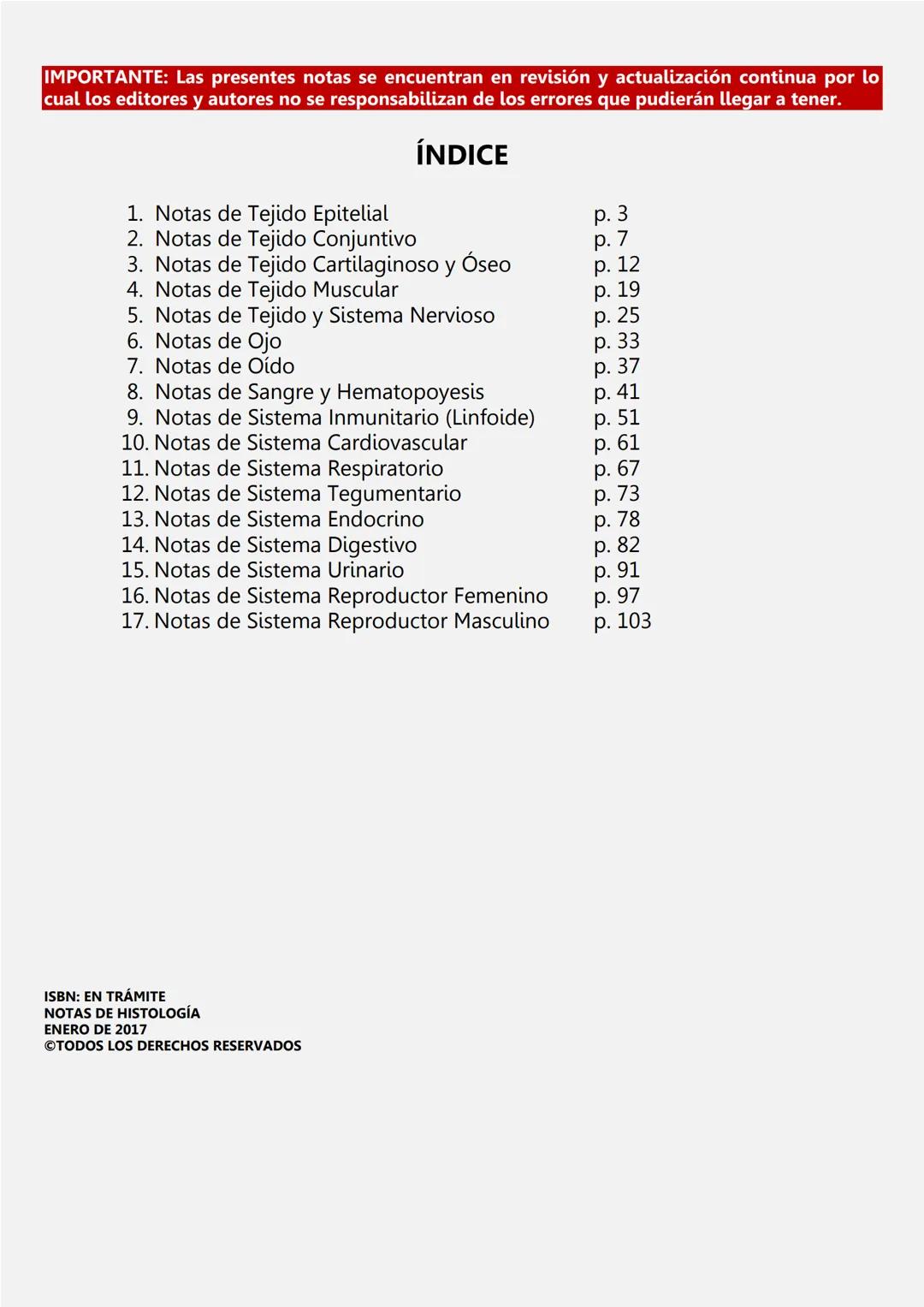 FACULTAD DE MEDICINA
Notas de
Histología
DEPARTAMENTO
RIOLOGIA
EDITORES
Dr. Miguel A. Lecuona Rodríguez
Dra. Alejandra Guerrero Álvarez