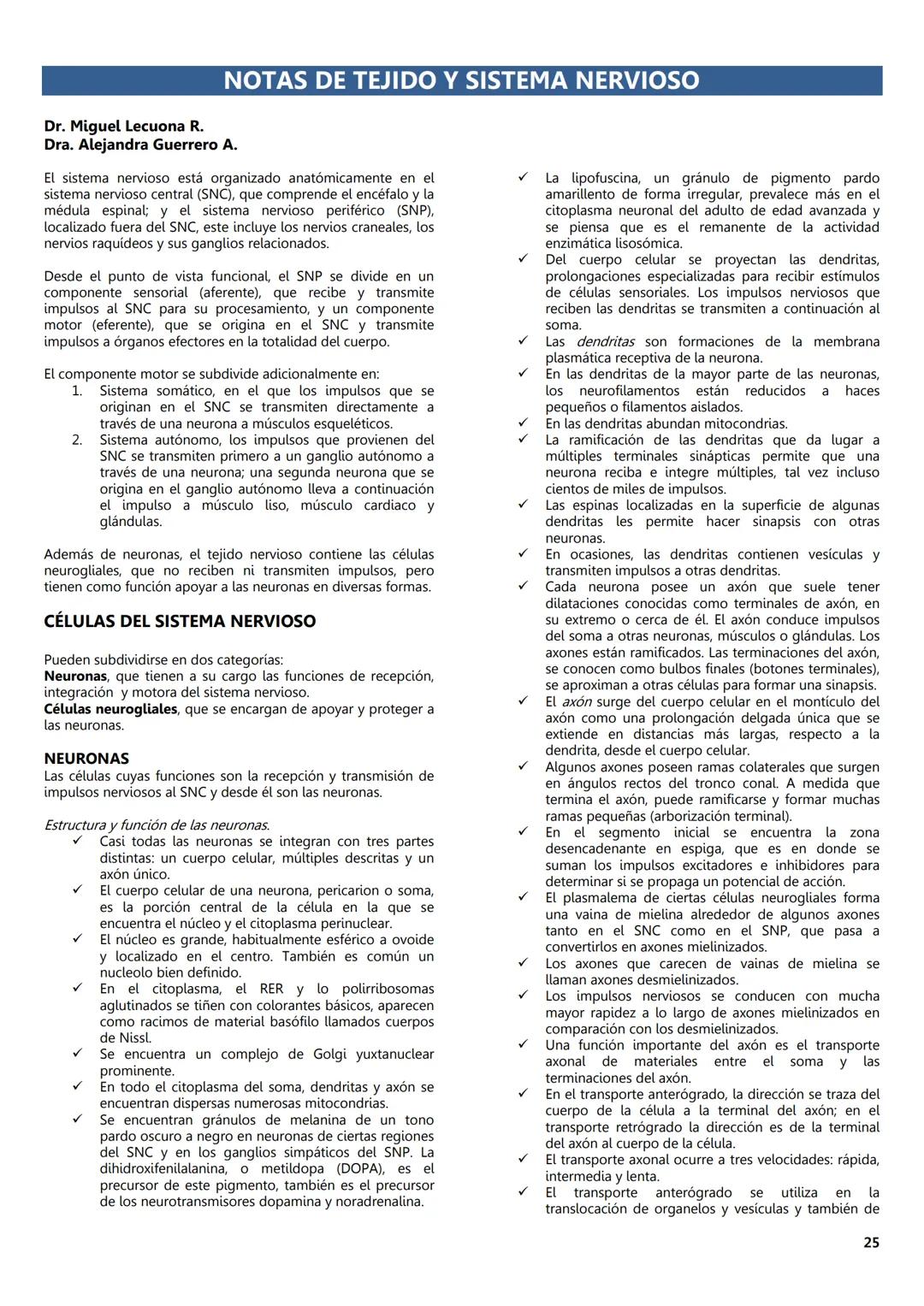 FACULTAD DE MEDICINA
Notas de
Histología
DEPARTAMENTO
RIOLOGIA
EDITORES
Dr. Miguel A. Lecuona Rodríguez
Dra. Alejandra Guerrero Álvarez