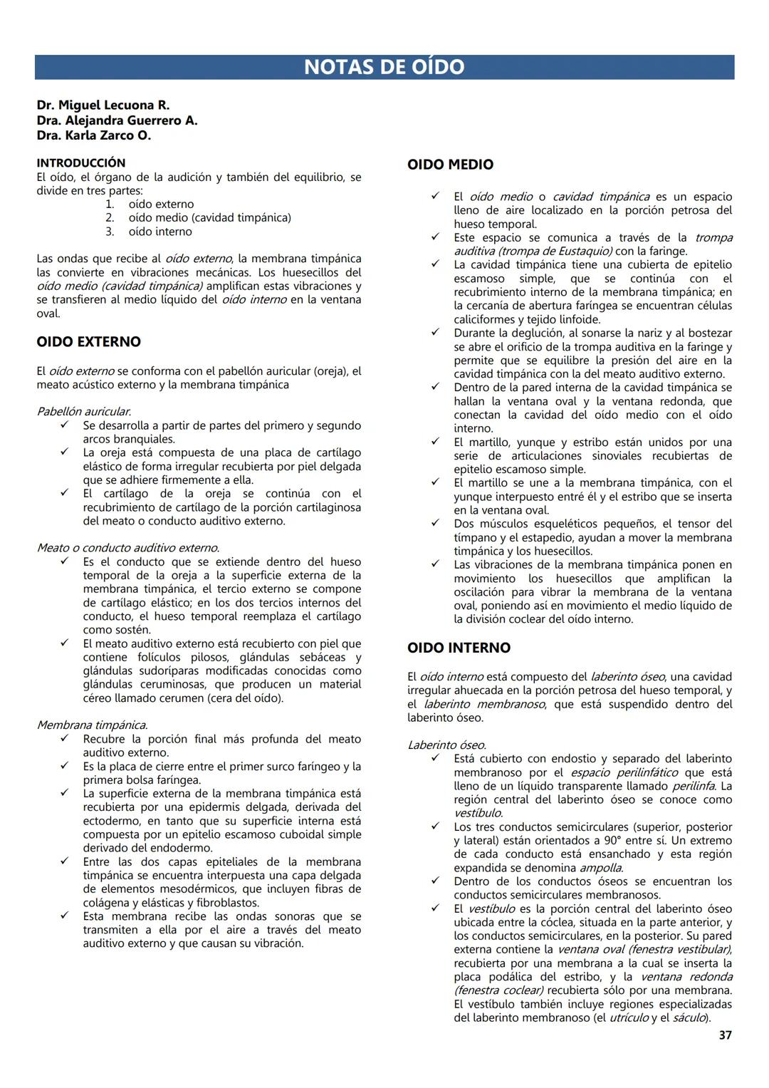 FACULTAD DE MEDICINA
Notas de
Histología
DEPARTAMENTO
RIOLOGIA
EDITORES
Dr. Miguel A. Lecuona Rodríguez
Dra. Alejandra Guerrero Álvarez