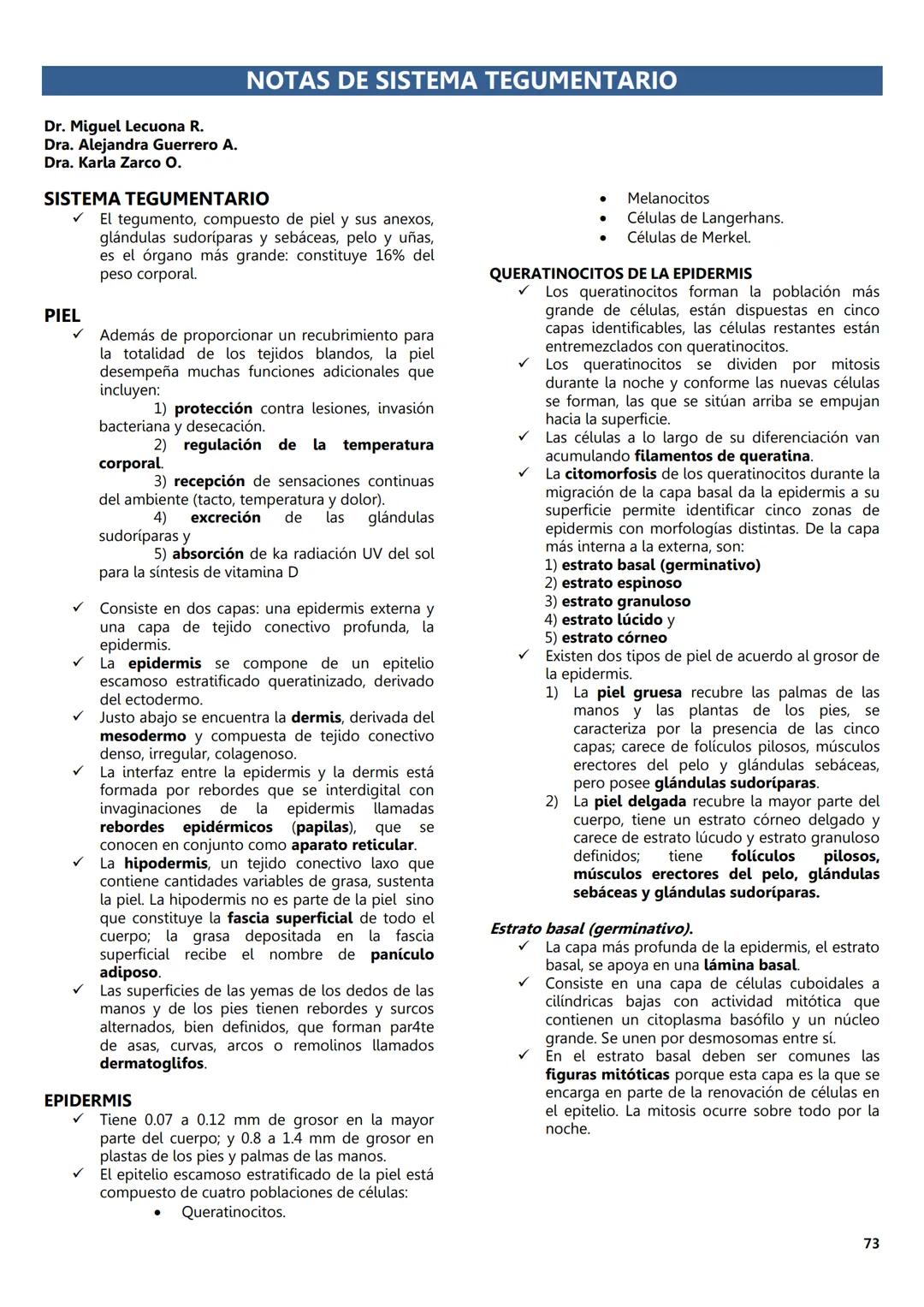 FACULTAD DE MEDICINA
Notas de
Histología
DEPARTAMENTO
RIOLOGIA
EDITORES
Dr. Miguel A. Lecuona Rodríguez
Dra. Alejandra Guerrero Álvarez