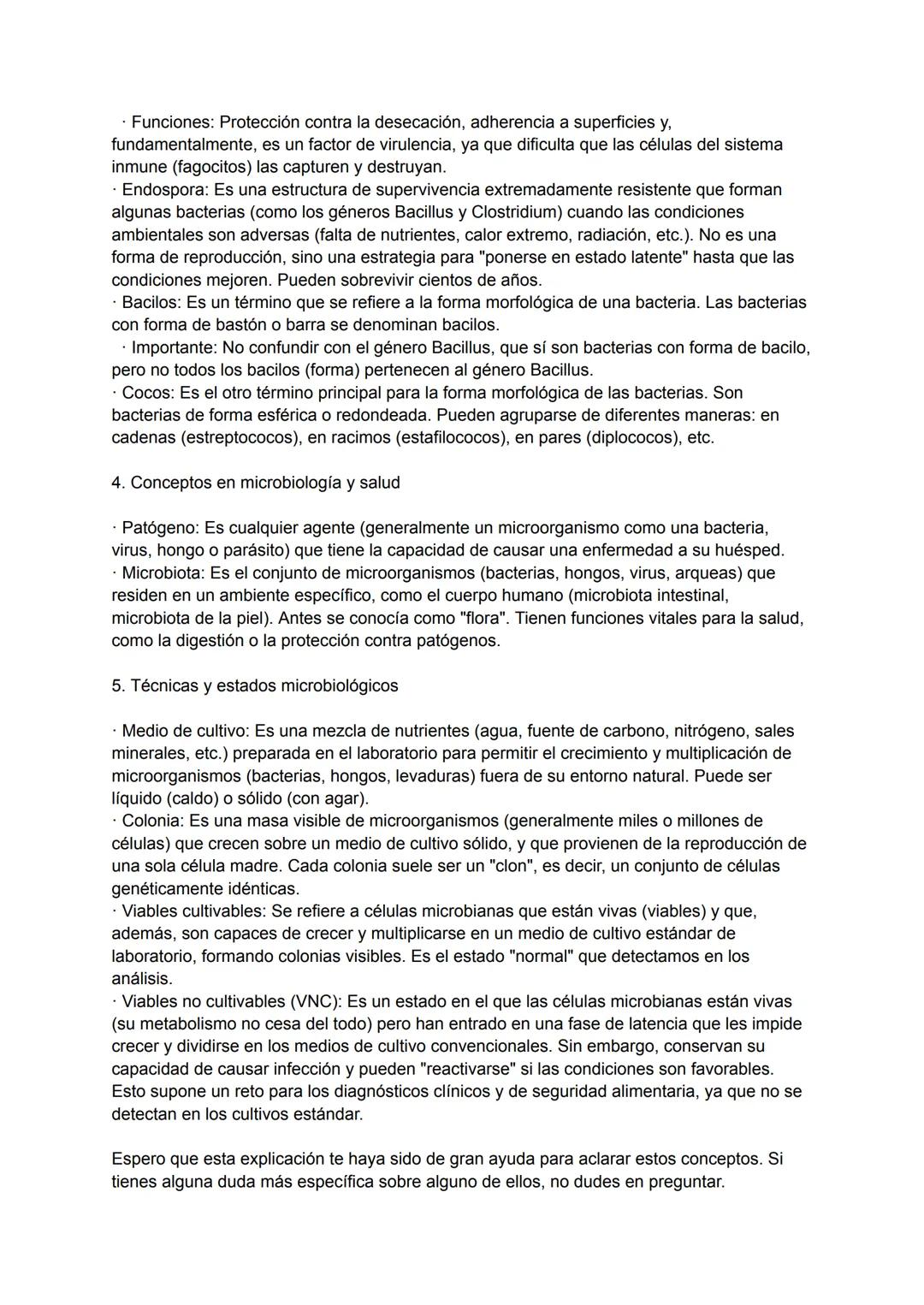 Hemos recibido un listado muy completo de términos clave en microbiología y biología. Aquí
tienes una explicación clara y concisa de cada un