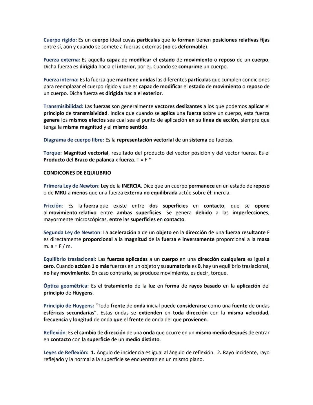 # TEMARIOS PARA EXAMEN DE FÍSICA PRIMER PARCIAL
CONCEPTOS
Física: Es una ciencia fundamental que estudia y describe el comportamiento de l