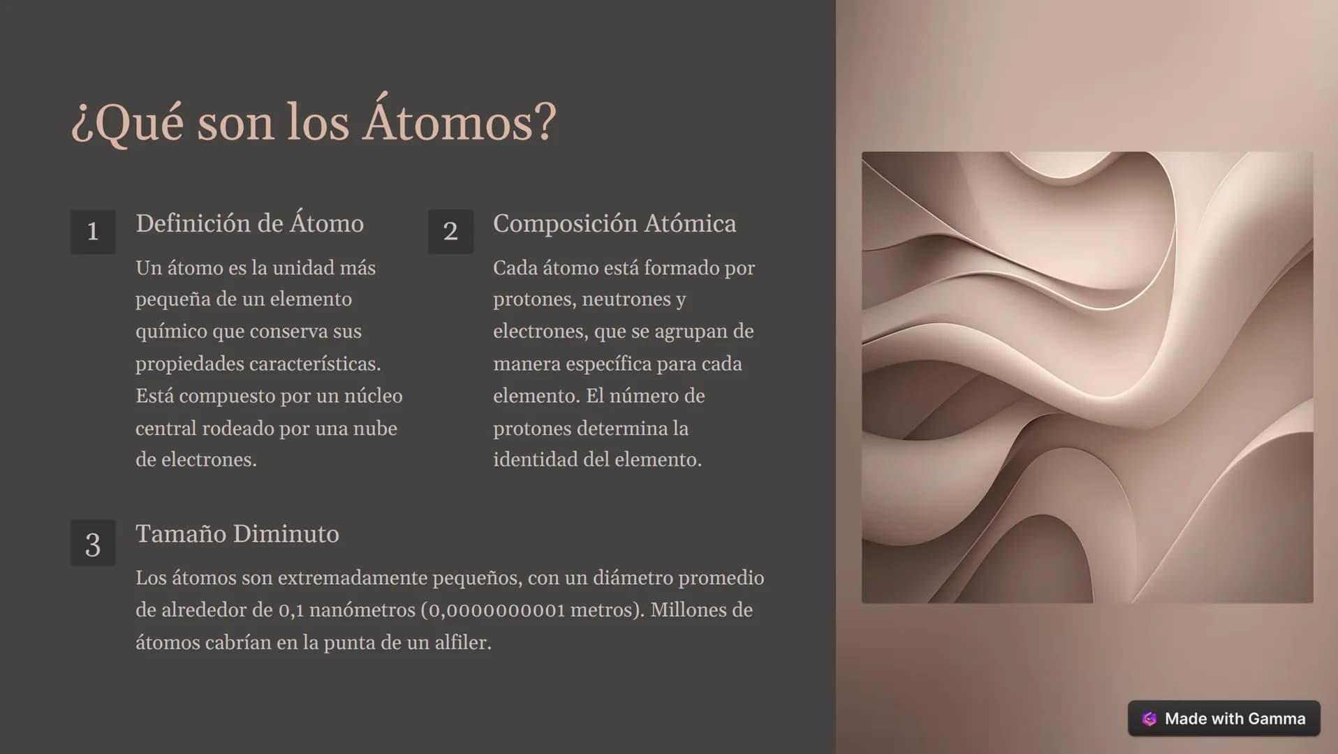 # ¿Qué son los Átomos?
1 Definición de Átomo
Un átomo es la unidad más pequeña de un elemento químico que conserva sus propiedades caracter