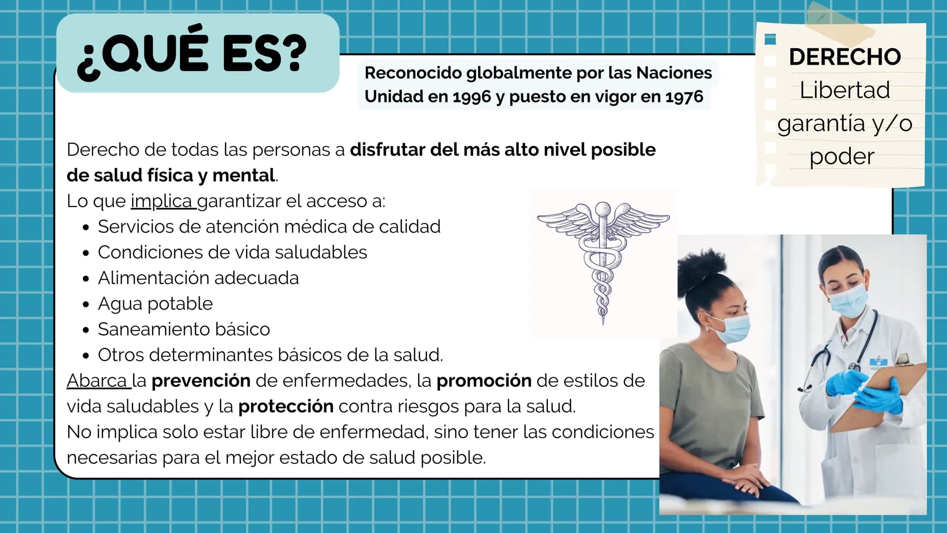 # ¿QUÉ ES?
Reconocido globalmente por las Naciones
Unidad en 1996 y puesto en vigor en 1976
Derecho de todas las personas a **disfrutar del