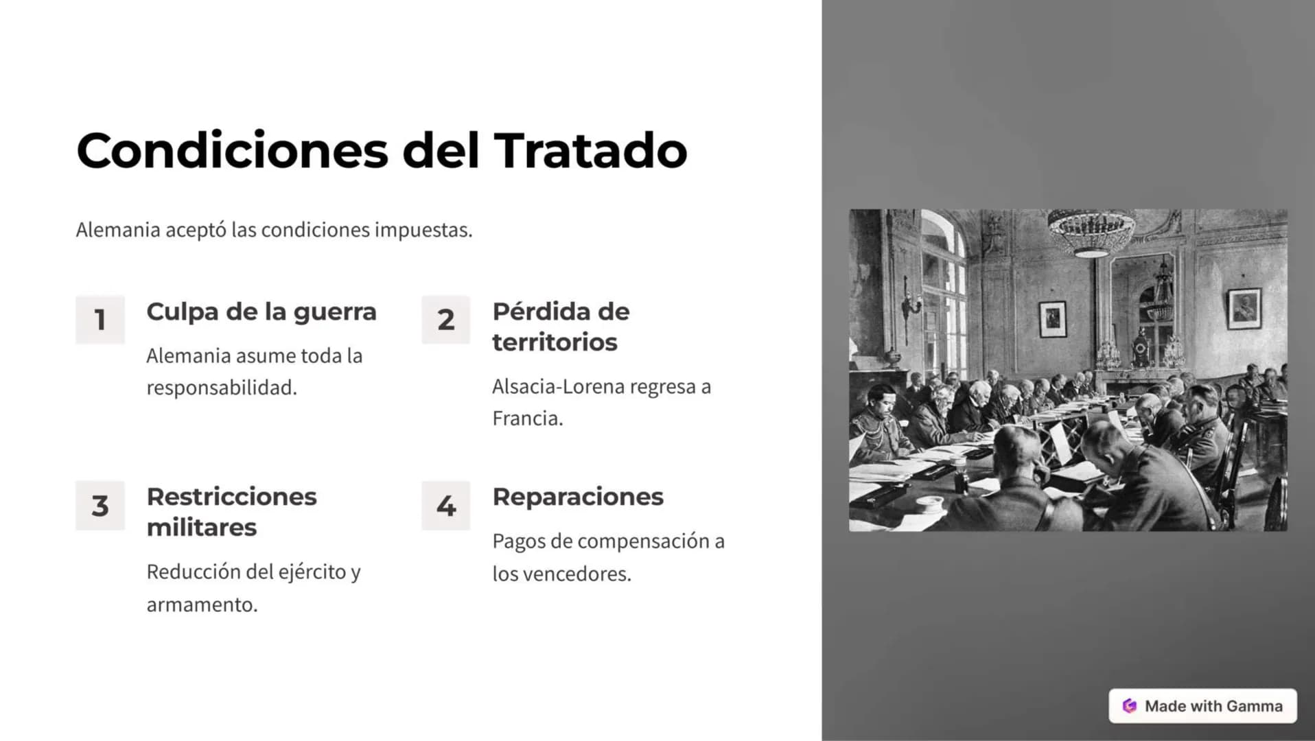 # Antecedentes históricos
Fin de la Primera Guerra Mundial.
1. Inicio de la guerra
1914, tensiones europeas.
2. Imperio alemán
Enfren