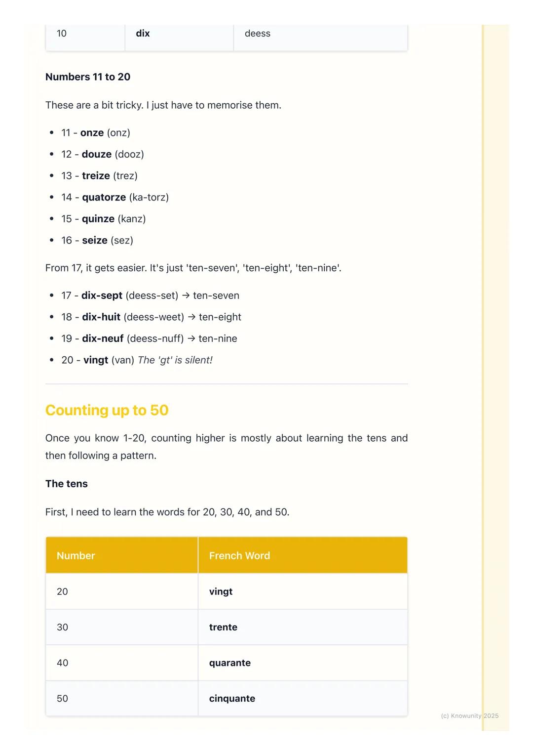 # Counting in French
An introduction to French numbers
Learning numbers is really important because we use them all the time. We
need them