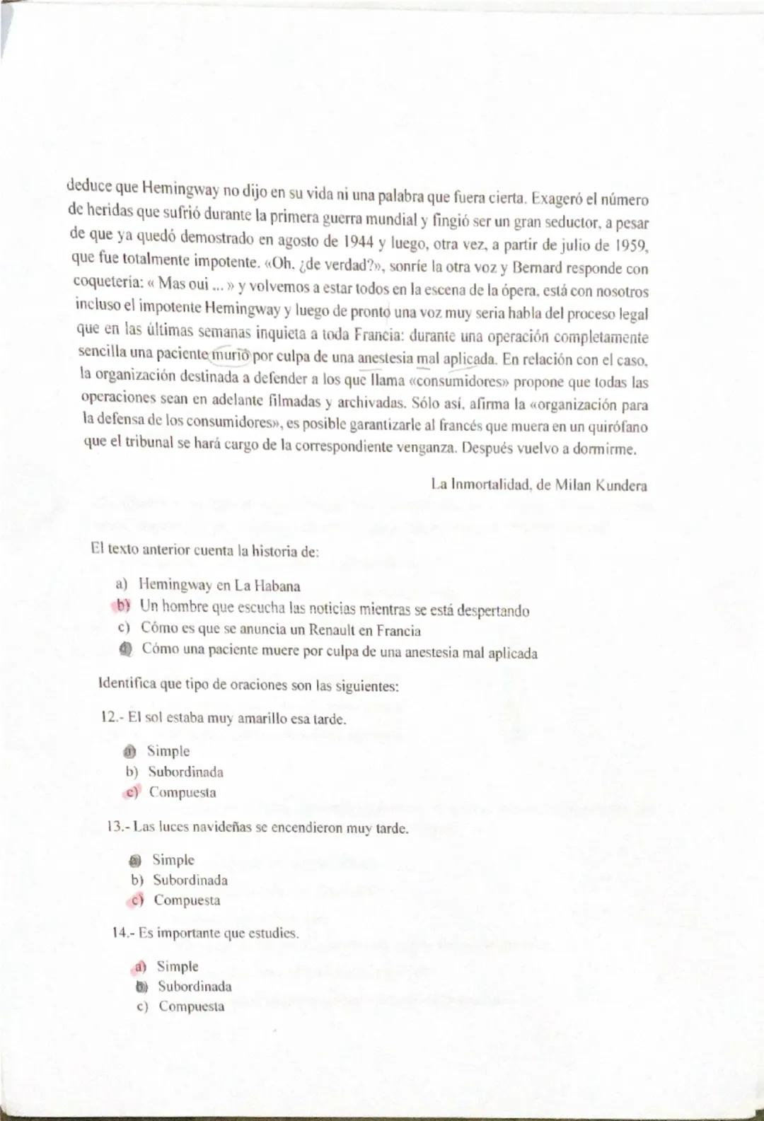 29/41"
EXAMEN ESPAÑOL Y HABILIDAD VERBAL
LEE CON ATENCION LAS SIGUIENTES PREGUNTAS Y RESPONDE
CORRECTAMENTE.
NOMBRE: Pamela Lucia Calvo Sanc