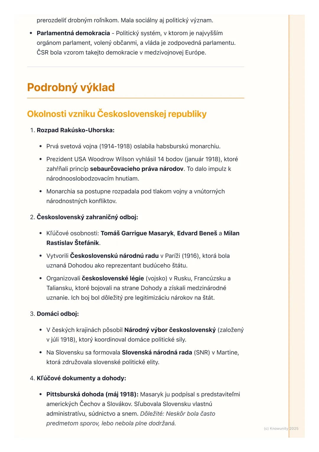 # Vznik Československa a prvá
republika
Prehľad a úvod
Táto téma je kľúčová pre pochopenie moderných dejín Slovenska a celej
strednej Euró