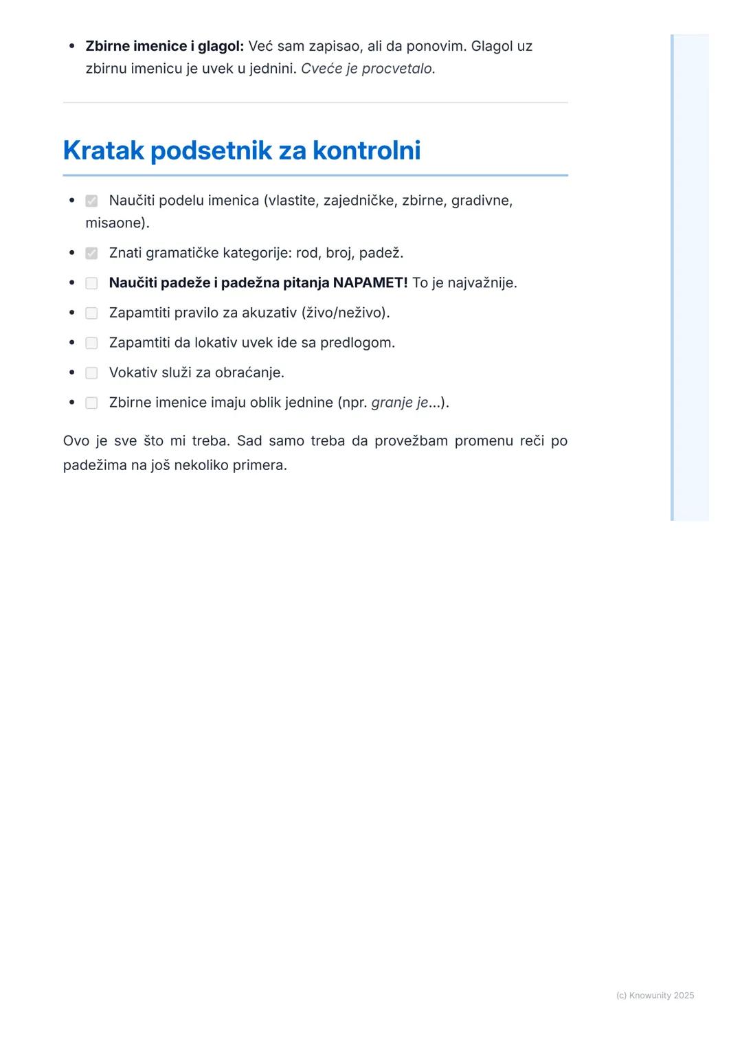 # Imenice
## Uvod u imenice
Imenice su reči koje imenuju bića, predmete i pojave. One su osnova
rečenice, jer nam govore o kome ili o čemu