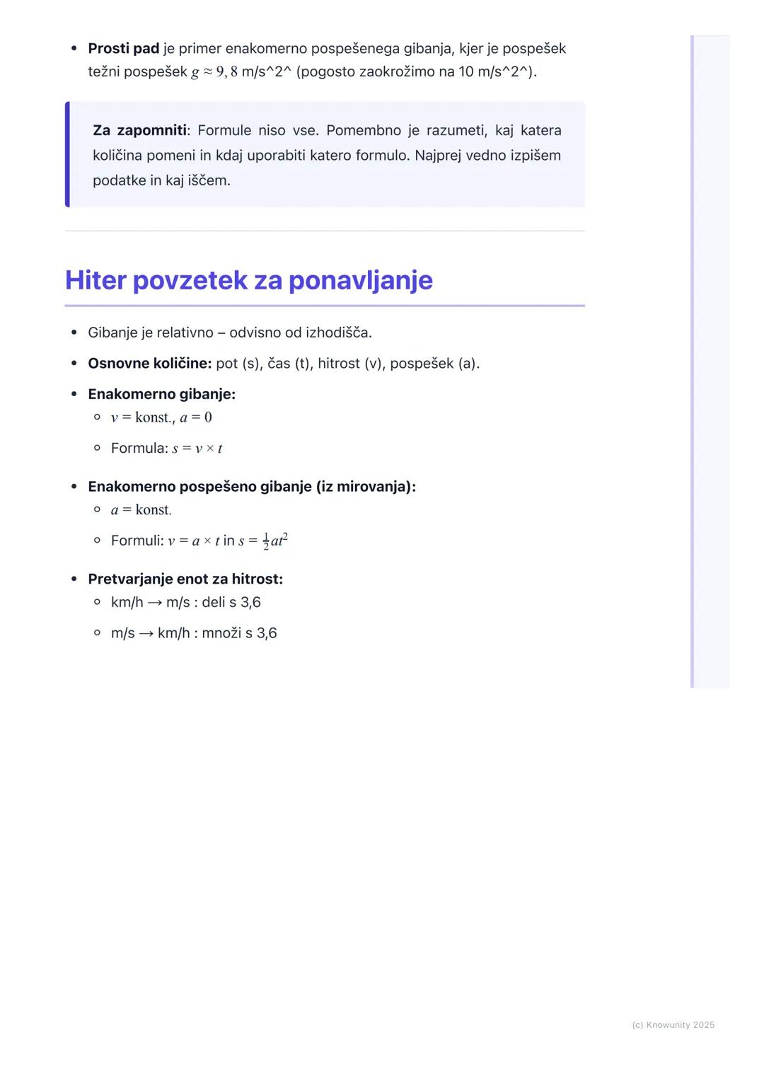# Gibanje
## Kaj je gibanje?
Gibanje je ena najbolj osnovnih stvari v naravi. Vse okoli nas se giblje, od
planetov do najmanjših delcev. G