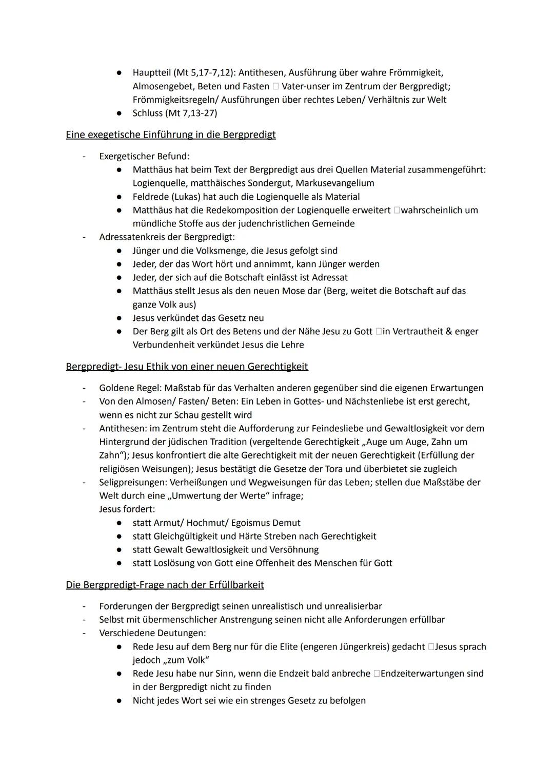 Religion Abiturstoff
Q1: Jesus Christus- das menschgewordene Wort Gottes: Die Reich-Gottes-Botschaft, Die
Auferstehung Jesu (Hoffnung über