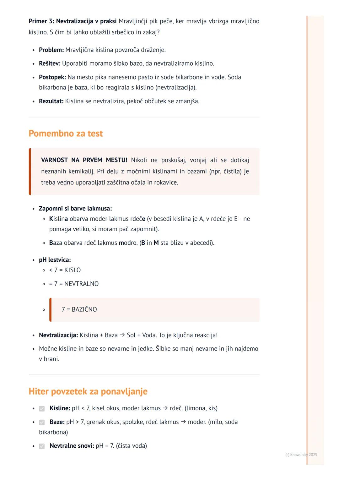 # Kisline, baze in pH
Uvod v kisline in baze
V naravi in vsakdanjem življenju srečujemo veliko različnih snovi. Nekatere so kisle
(npr. li