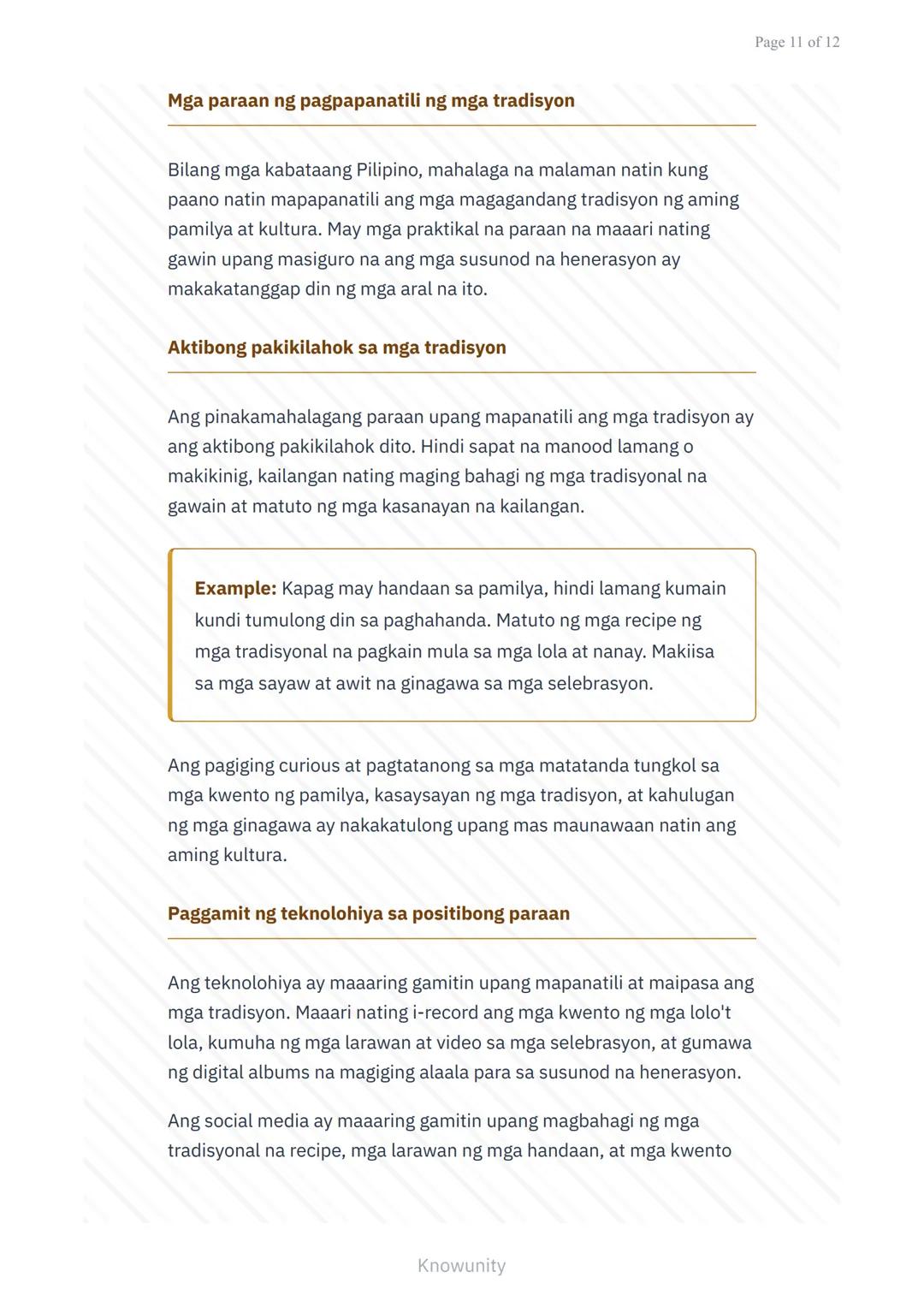 # Pagpapahalaga sa Kultura at Tradisyon: Kahalagahan ng Pamilyang Pilipino
Pag-aaral sa mahahalagang papel ng pamilya sa kultura ng Pilipin