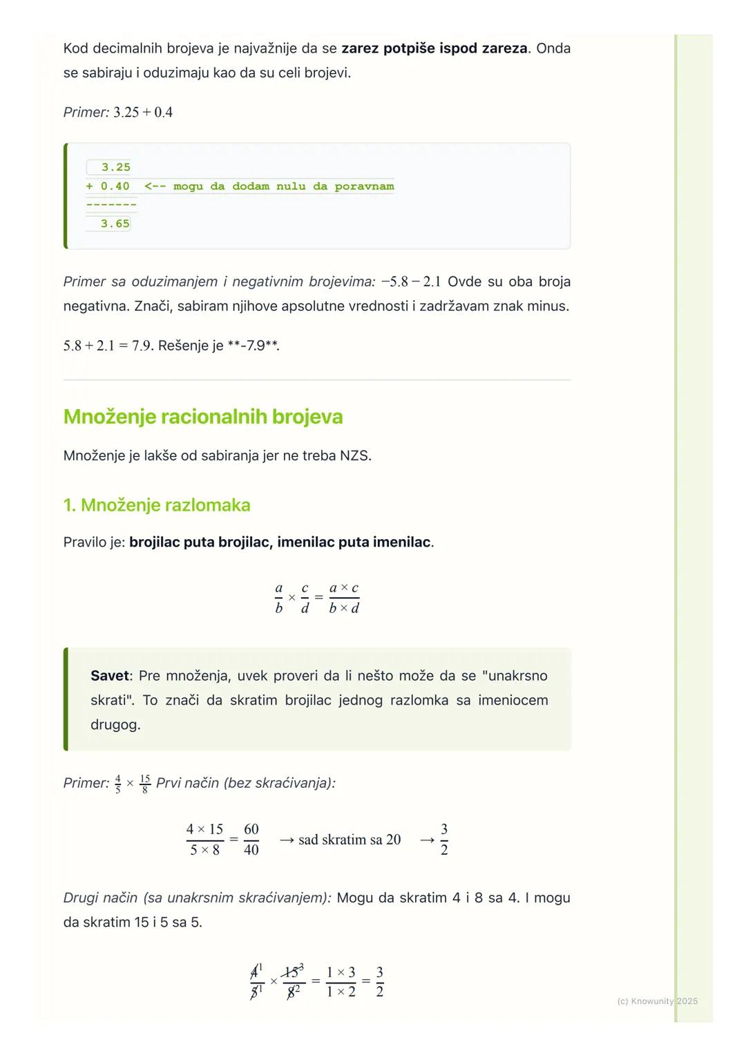 # Operacije sa racionalnim
brojevima
Uvod u operacije sa racionalnim brojevima
Racionalni brojevi su svi brojevi koji se mogu napisati kao