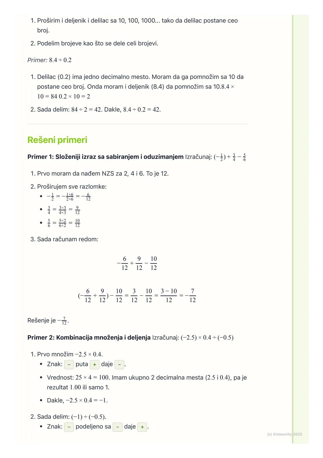 # Operacije sa racionalnim
brojevima
Uvod u operacije sa racionalnim brojevima
Racionalni brojevi su svi brojevi koji se mogu napisati kao