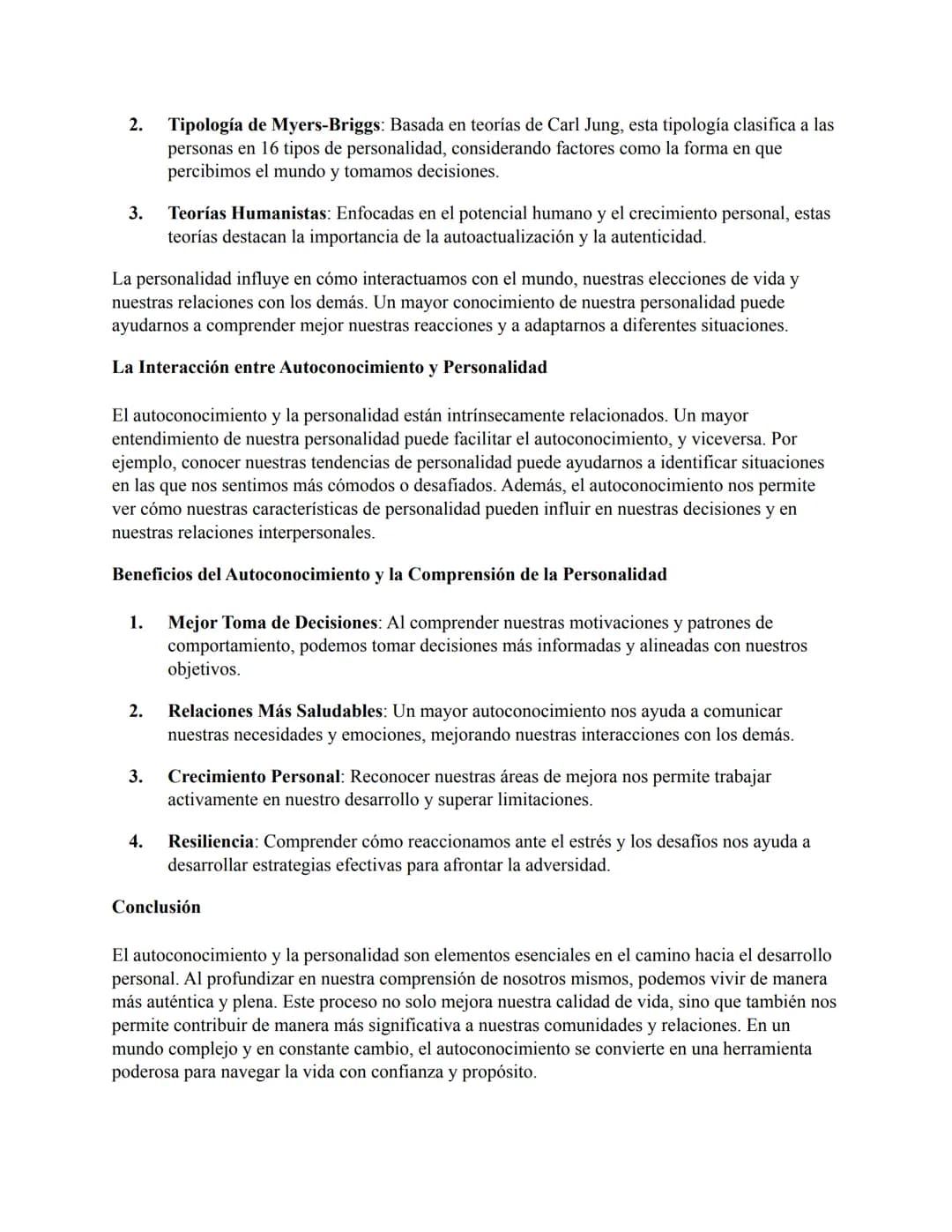 ## Autoconocimiento y Personalidad: Desarrollo Personal
El autoconocimiento y la personalidad son conceptos fundamentales en la psicología y