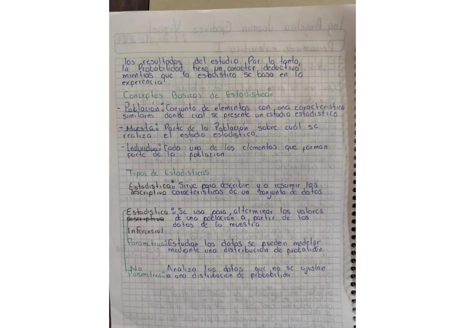 Pensamiento matematico I
Estadisticas y Probabilistica
¿Que son la probabilidad y las estadicas?
27-Agosto-2024
Son, dos ramas matematica