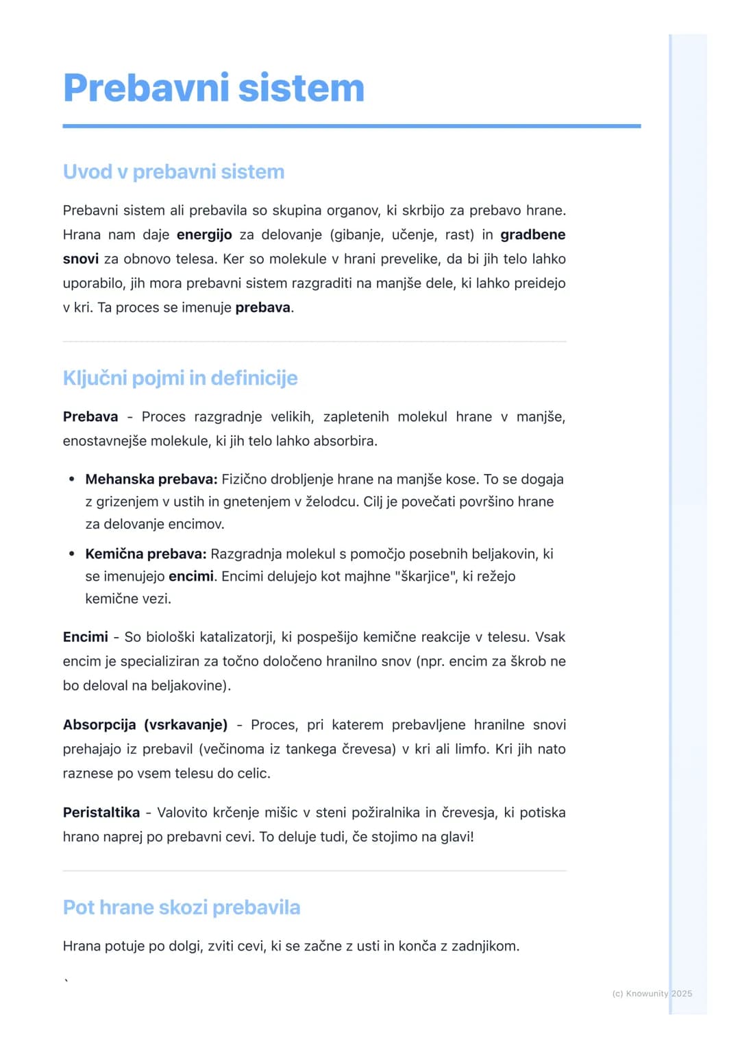 # Prebavni sistem
Uvod v prebavni sistem
Prebavni sistem ali prebavila so skupina organov, ki skrbijo za prebavo hrane.
Hrana nam daje ene