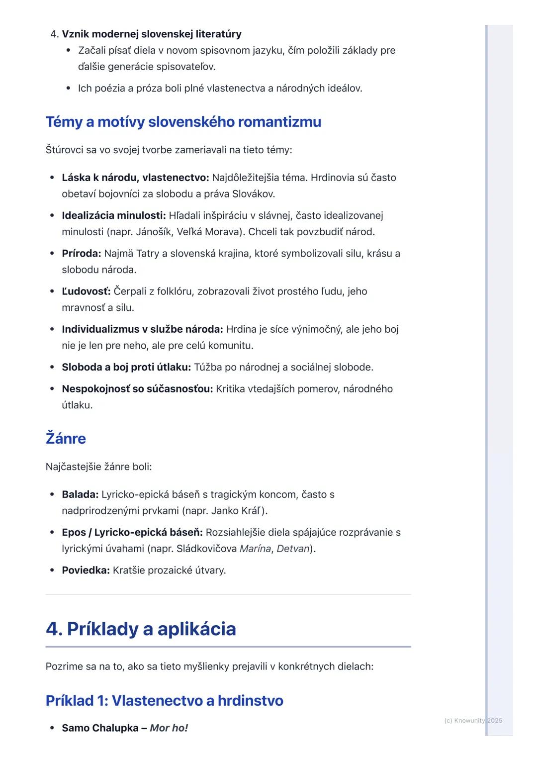 # Slovenský romantizmus
(úvod)
1. Prehľad slovenského romantizmu
Slovenský romantizmus je kľúčové obdobie v našej literatúre a národných
d