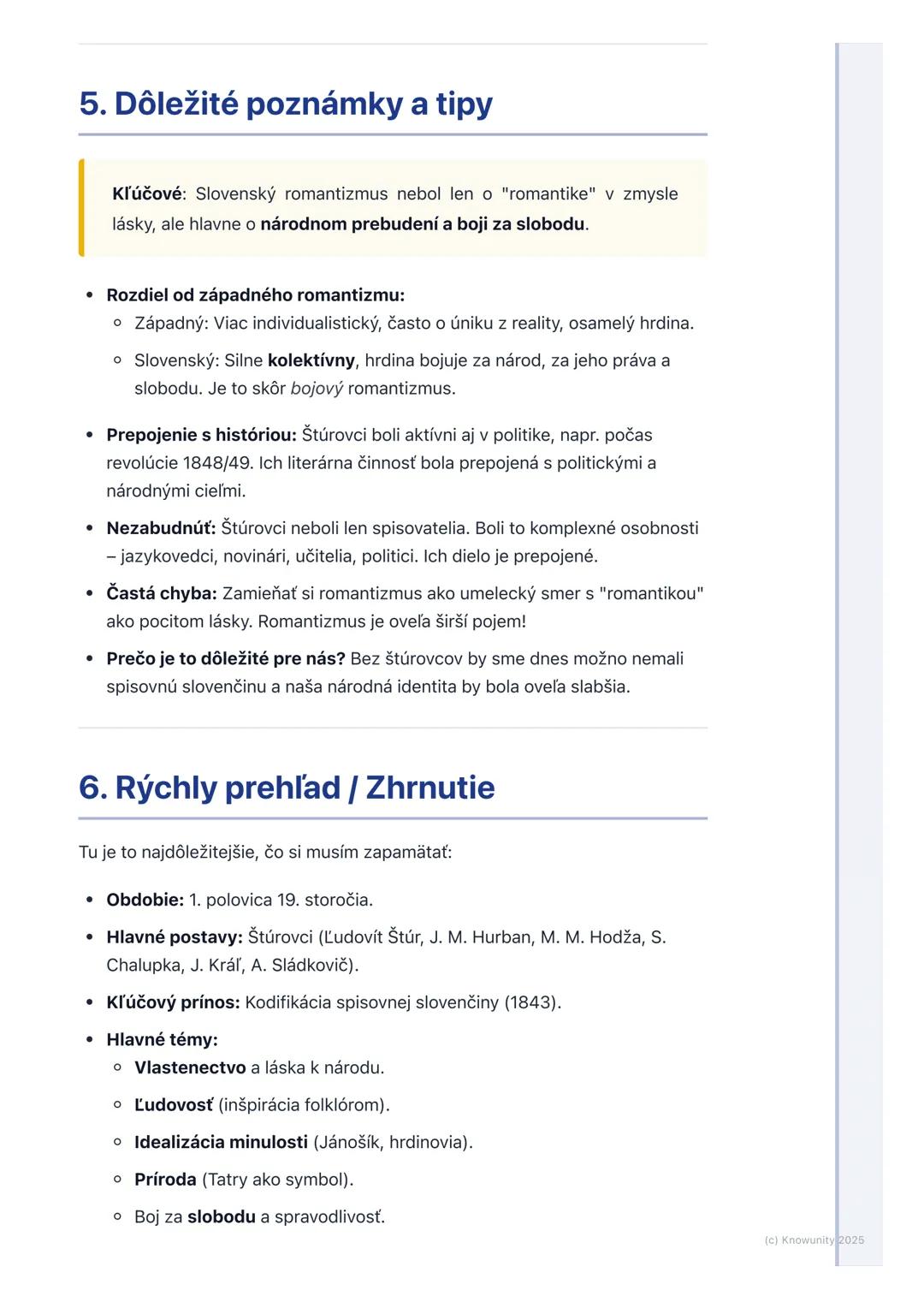 # Slovenský romantizmus
(úvod)
1. Prehľad slovenského romantizmu
Slovenský romantizmus je kľúčové obdobie v našej literatúre a národných
d