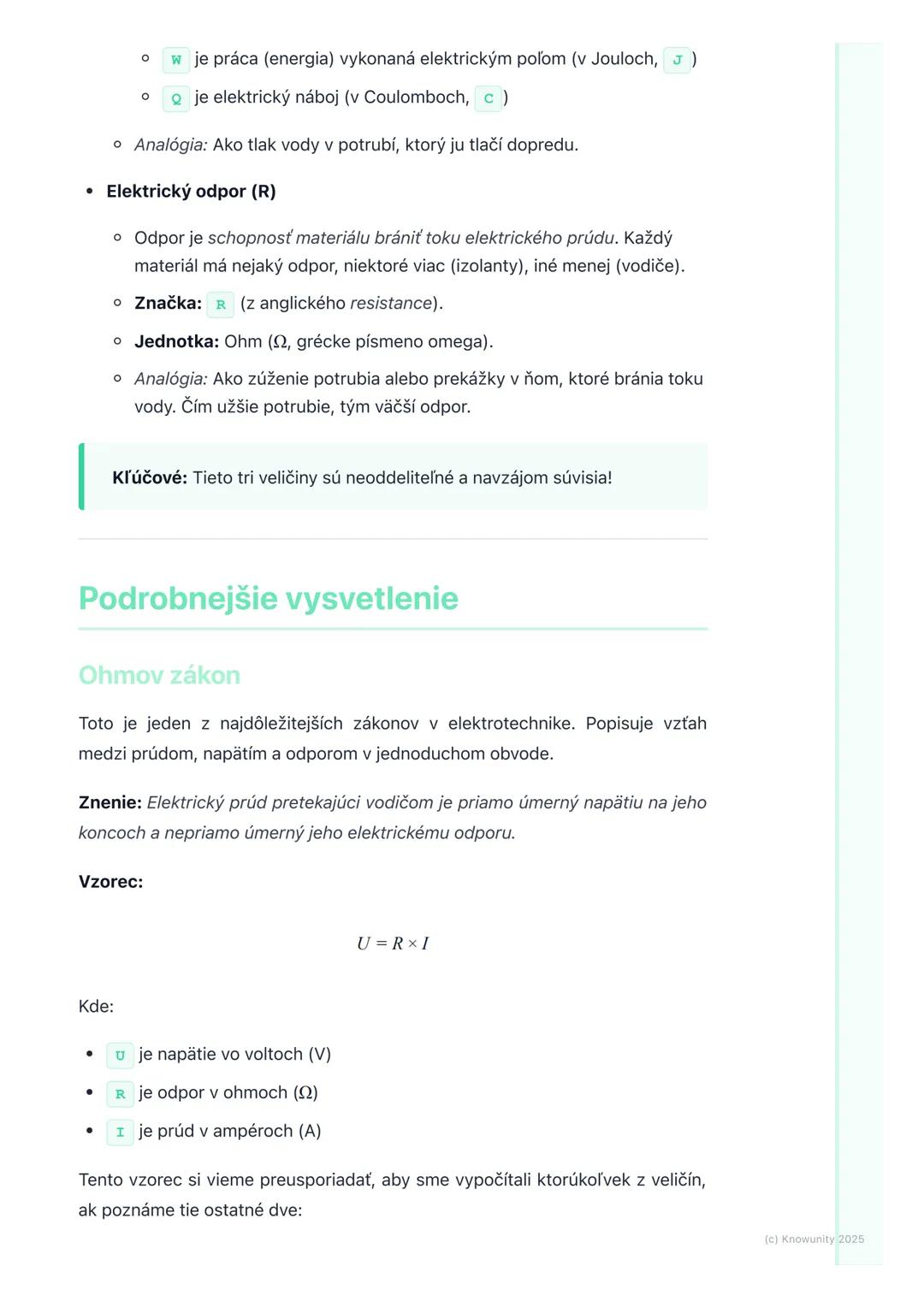 # Elektrický prúd, napätie, odpor
Úvod do témy
Dnes si zopakujeme základy elektrotechniky, konkrétne elektrický prúd,
napätie a odpor. Tie