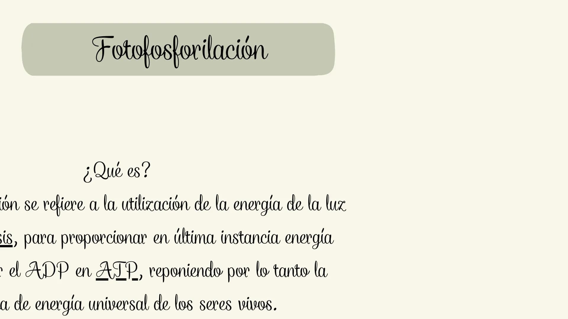 # Etapas:
* Fotoexcitación de la clorofila
* Fotolisis del agua
* Fotorreducción de NADP
* Fotofosforilaciión ¿Que es la fase luminosa?
La