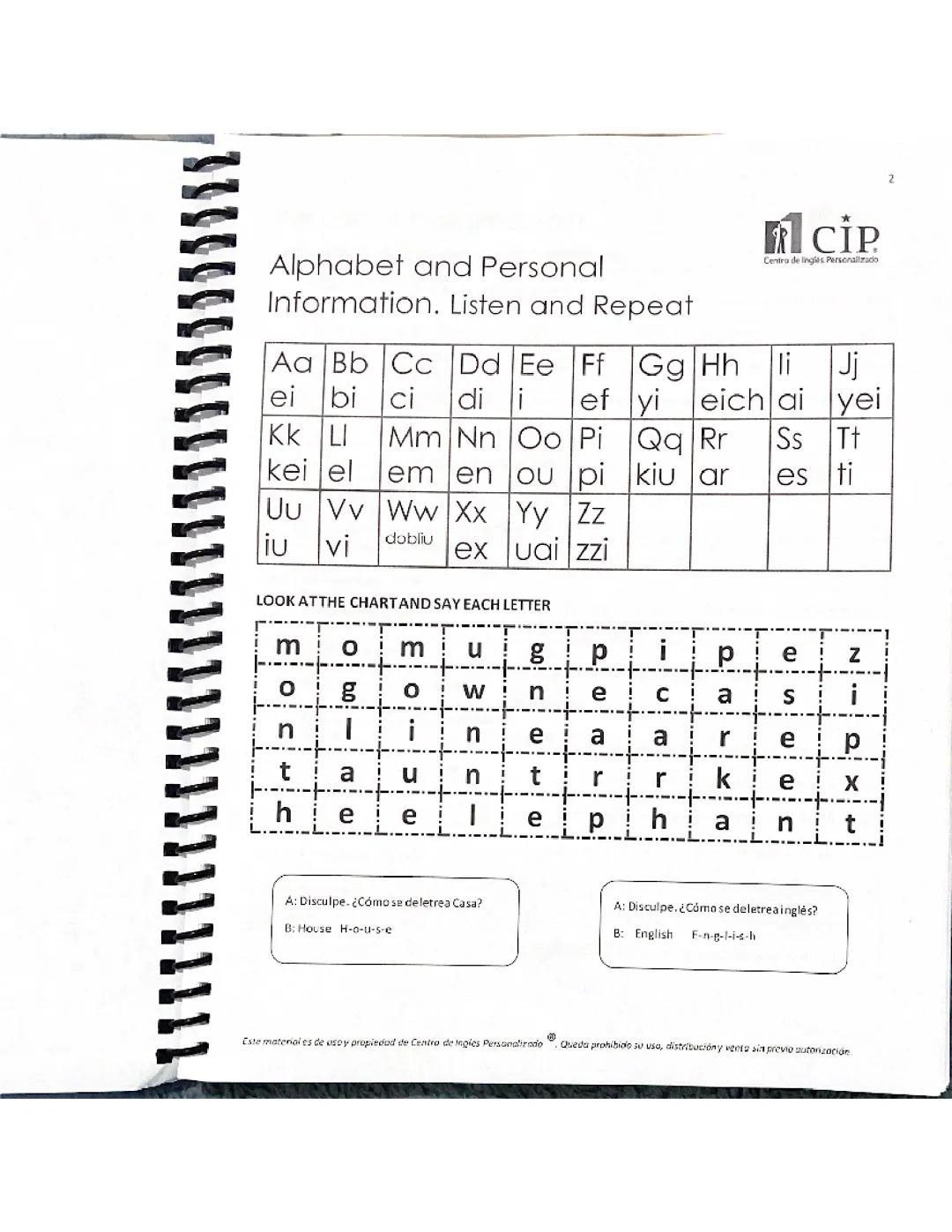 Abecedario en inglés